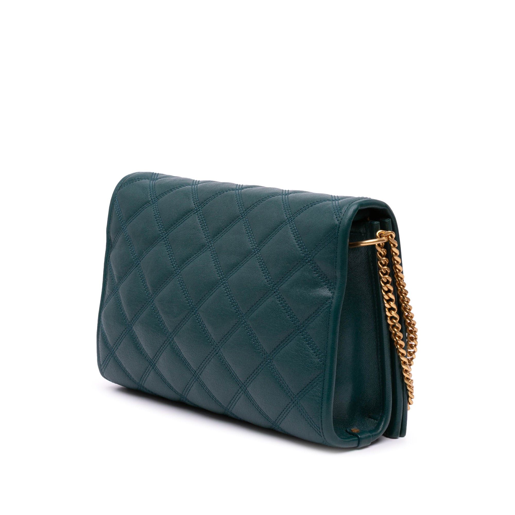 Saint Laurent Paris Saint Laurent Small Quilted Lambskin Becky Chain Shoulder Bag Green Size ONE SIZE - 2 Thumbnail