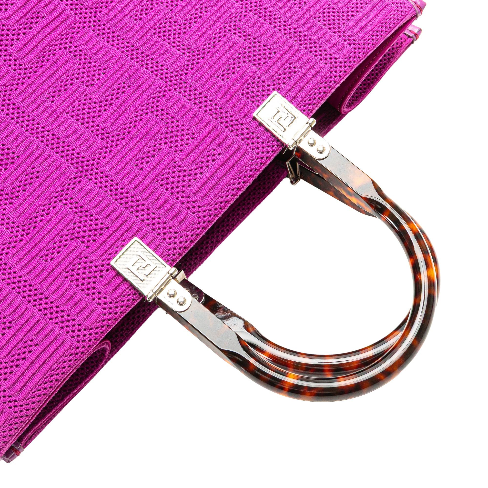 Fendi Fendi Medium Zucca Canvas Sunshine Shopper Tote Purple Size ONE SIZE - 11 Thumbnail