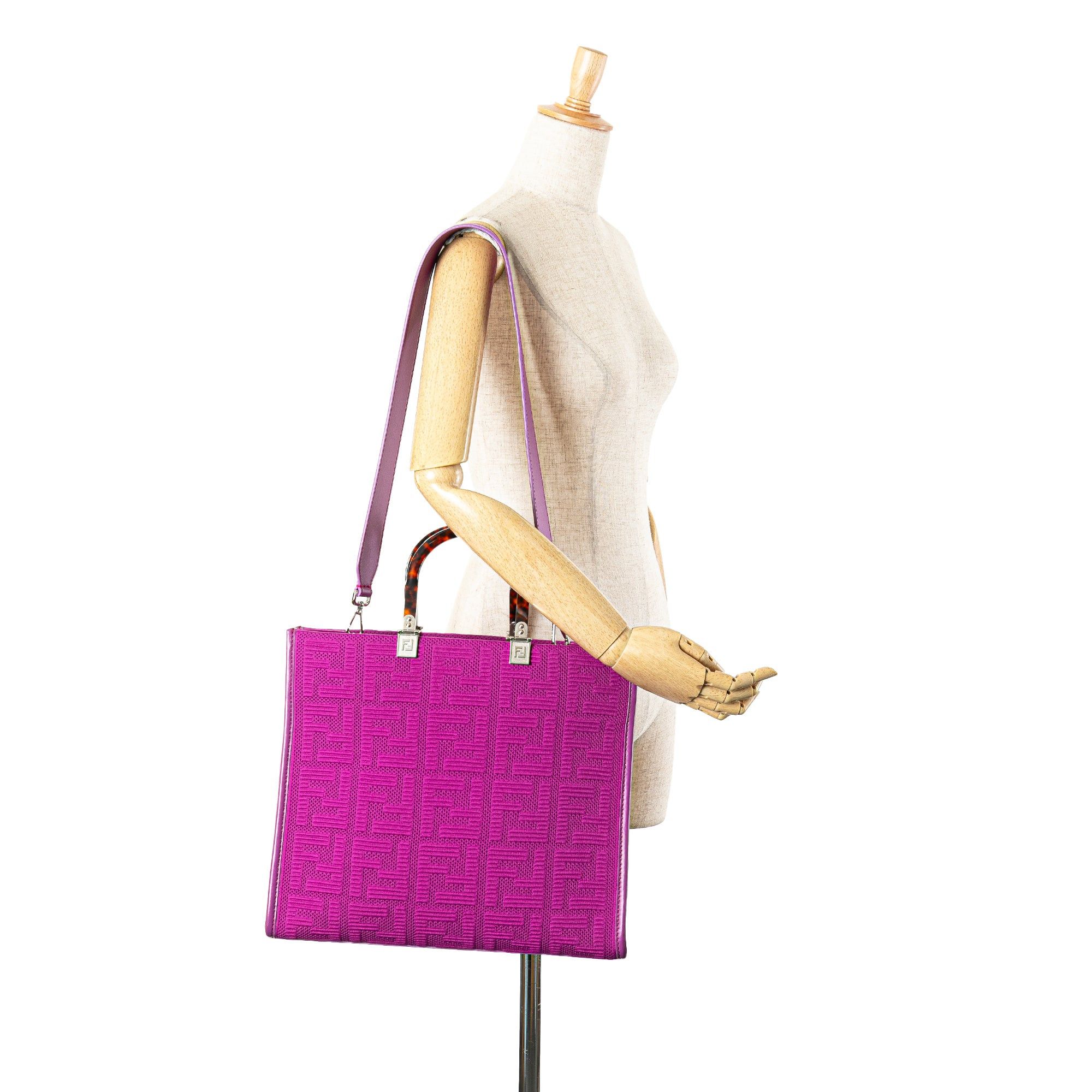 Fendi Fendi Medium Zucca Canvas Sunshine Shopper Tote Purple Size ONE SIZE - 12 Thumbnail