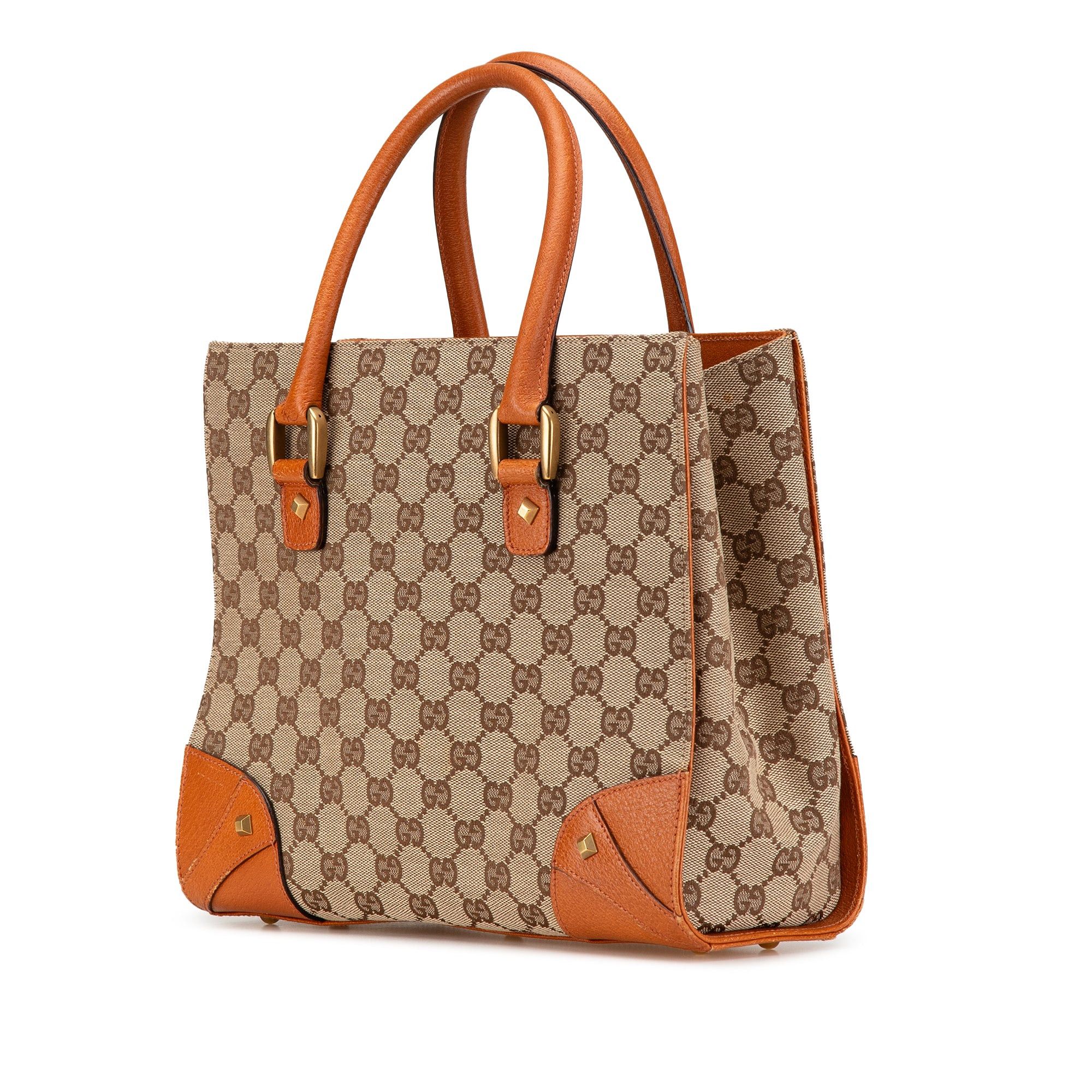 Gucci Gucci GG Canvas Nailhead Handbag Brown Size ONE SIZE - 2 Thumbnail