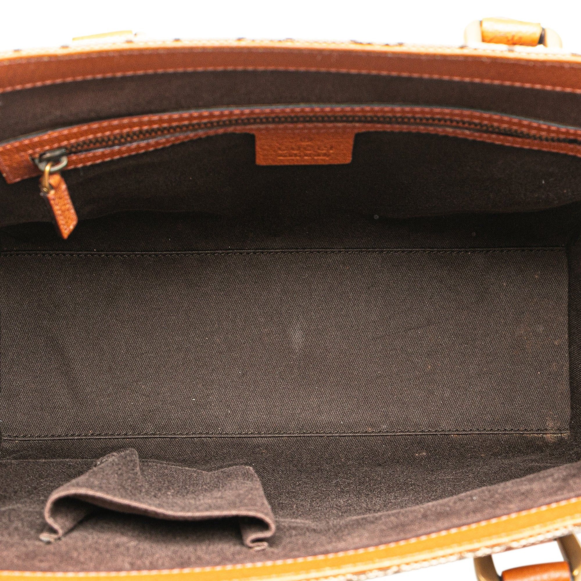 Gucci Gucci GG Canvas Nailhead Handbag Brown Size ONE SIZE - 4 Thumbnail
