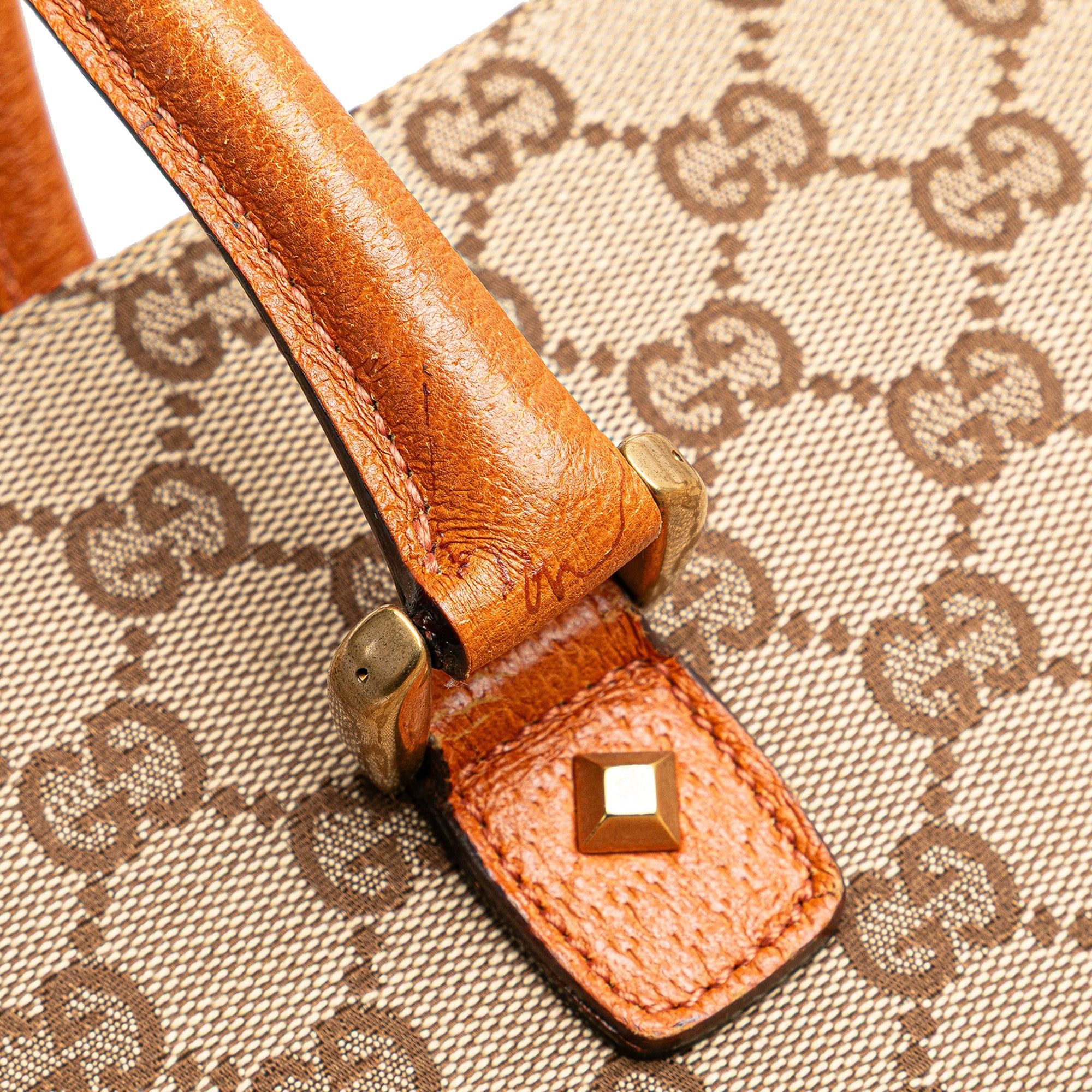 Gucci Gucci GG Canvas Nailhead Handbag Brown Size ONE SIZE - 9 Thumbnail