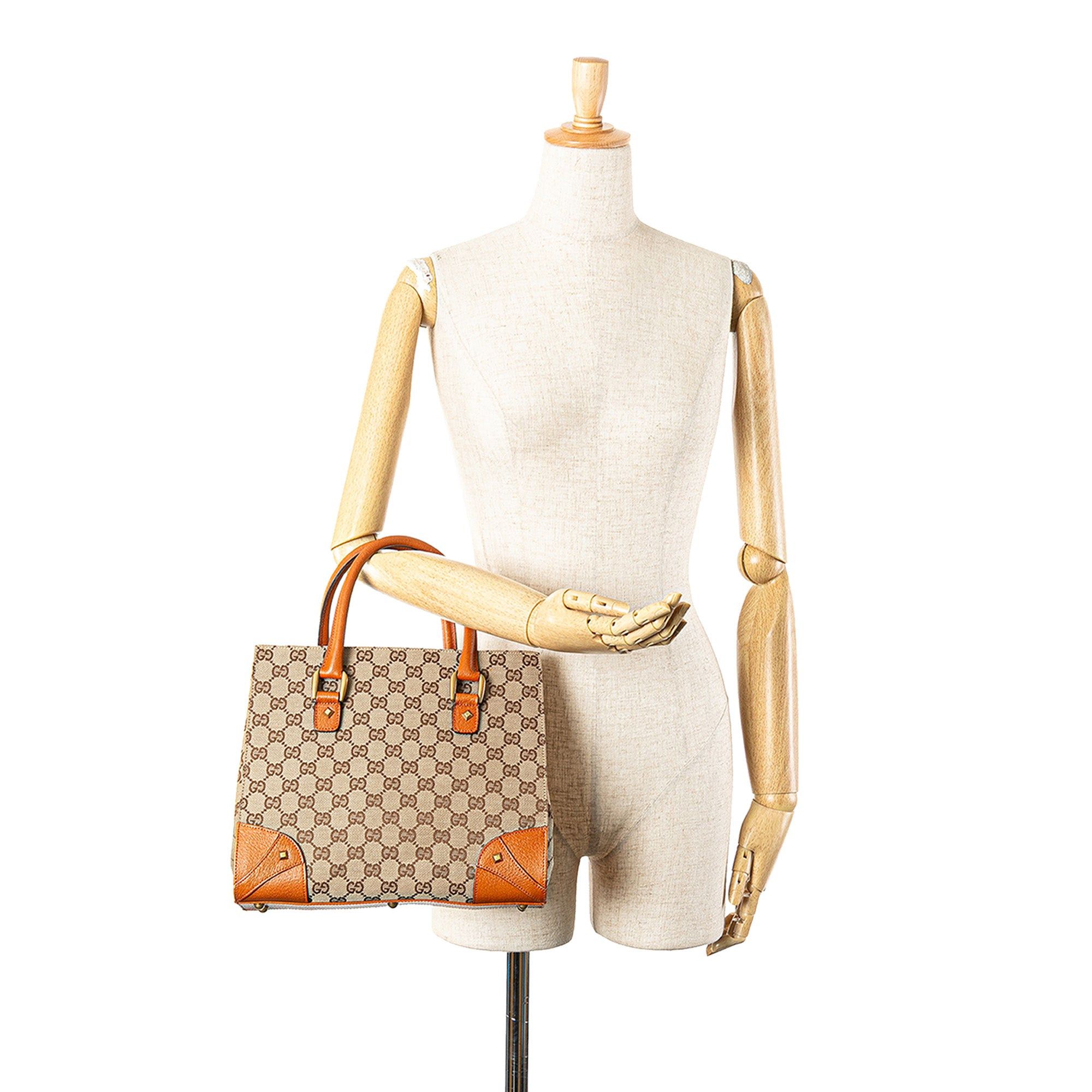 Gucci Gucci GG Canvas Nailhead Handbag Brown Size ONE SIZE - 12 Thumbnail