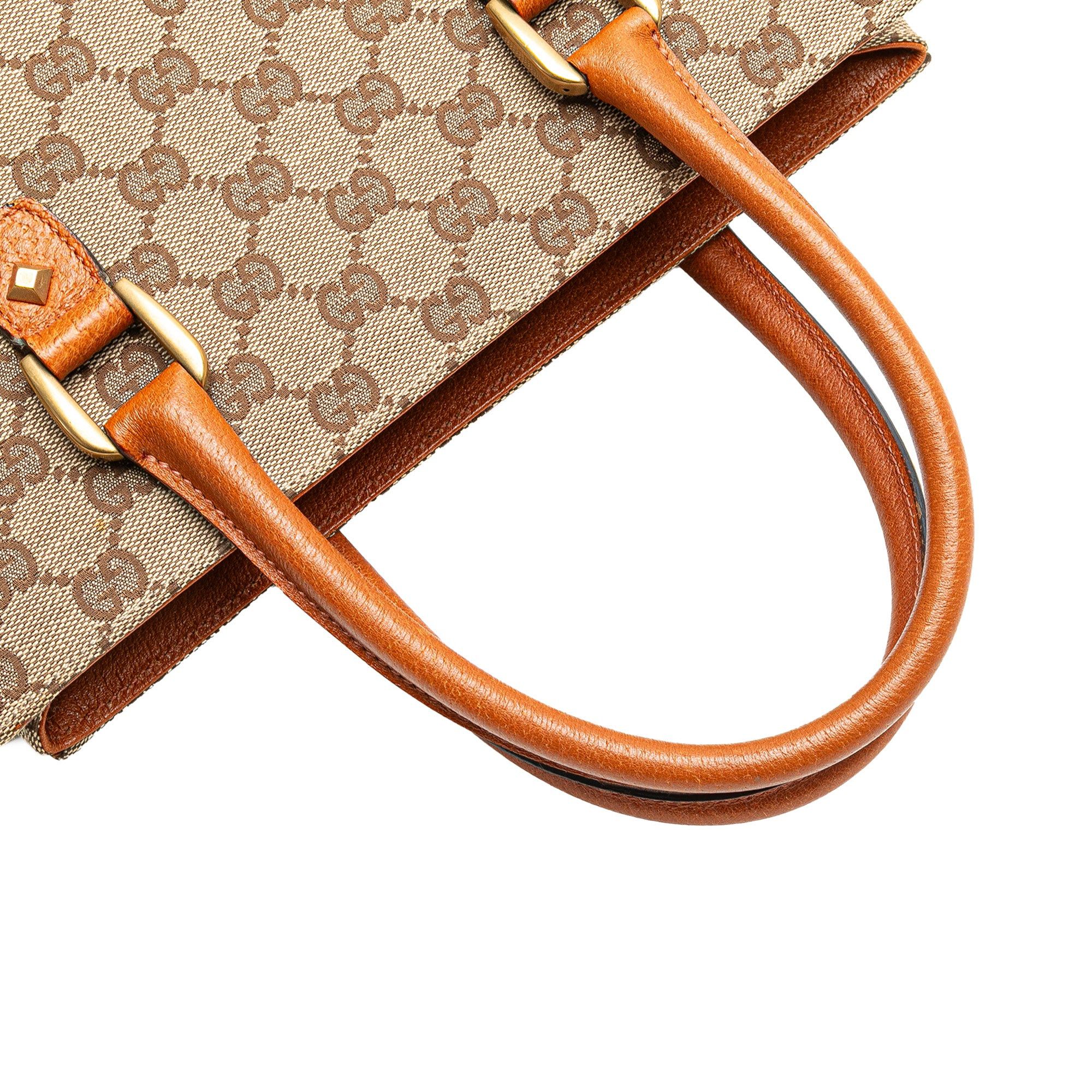 Gucci Gucci GG Canvas Nailhead Handbag Brown Size ONE SIZE - 10 Thumbnail