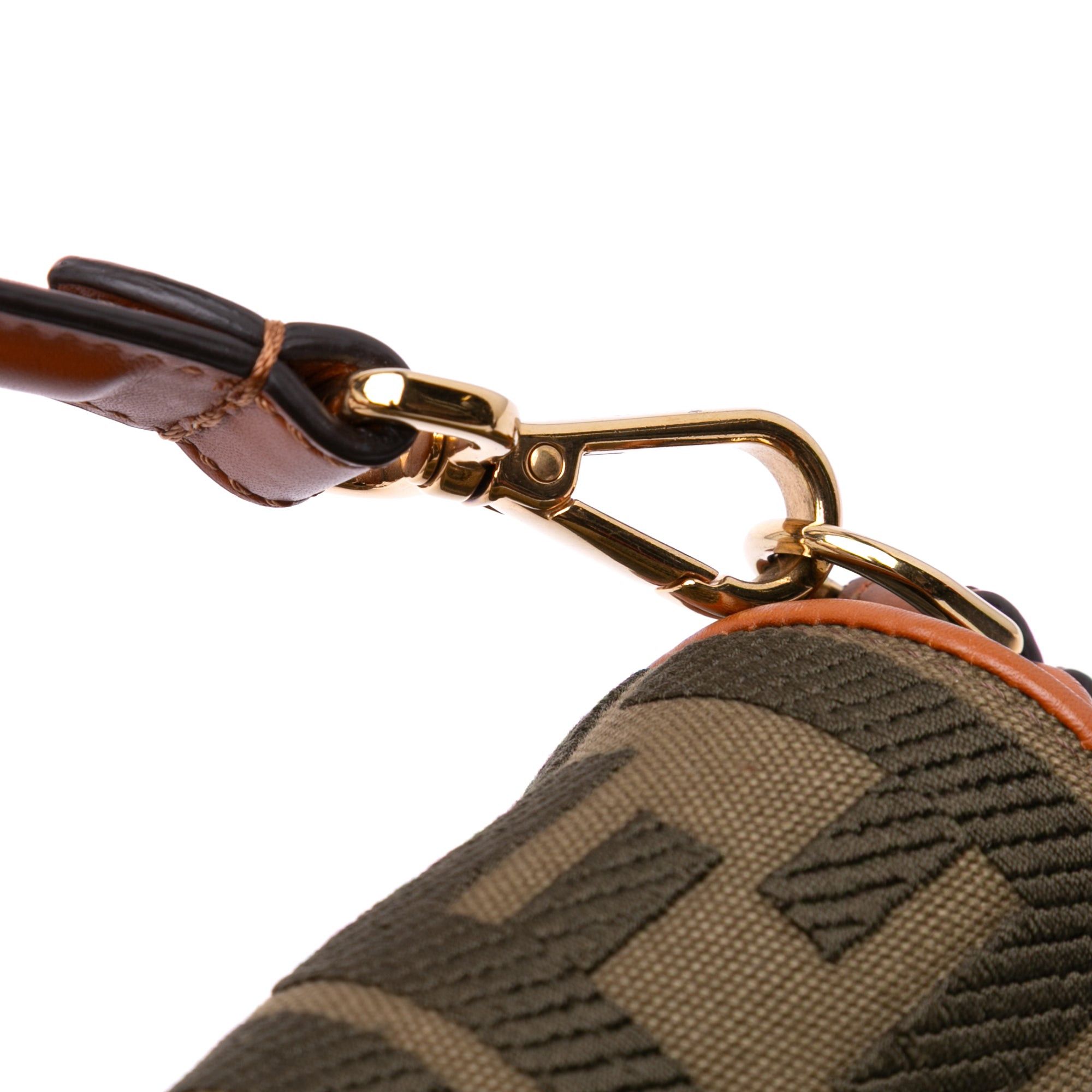 Fendi Fendi Zucca Embroidered Canvas Baguette Satchel Brown Size ONE SIZE - 9 Thumbnail