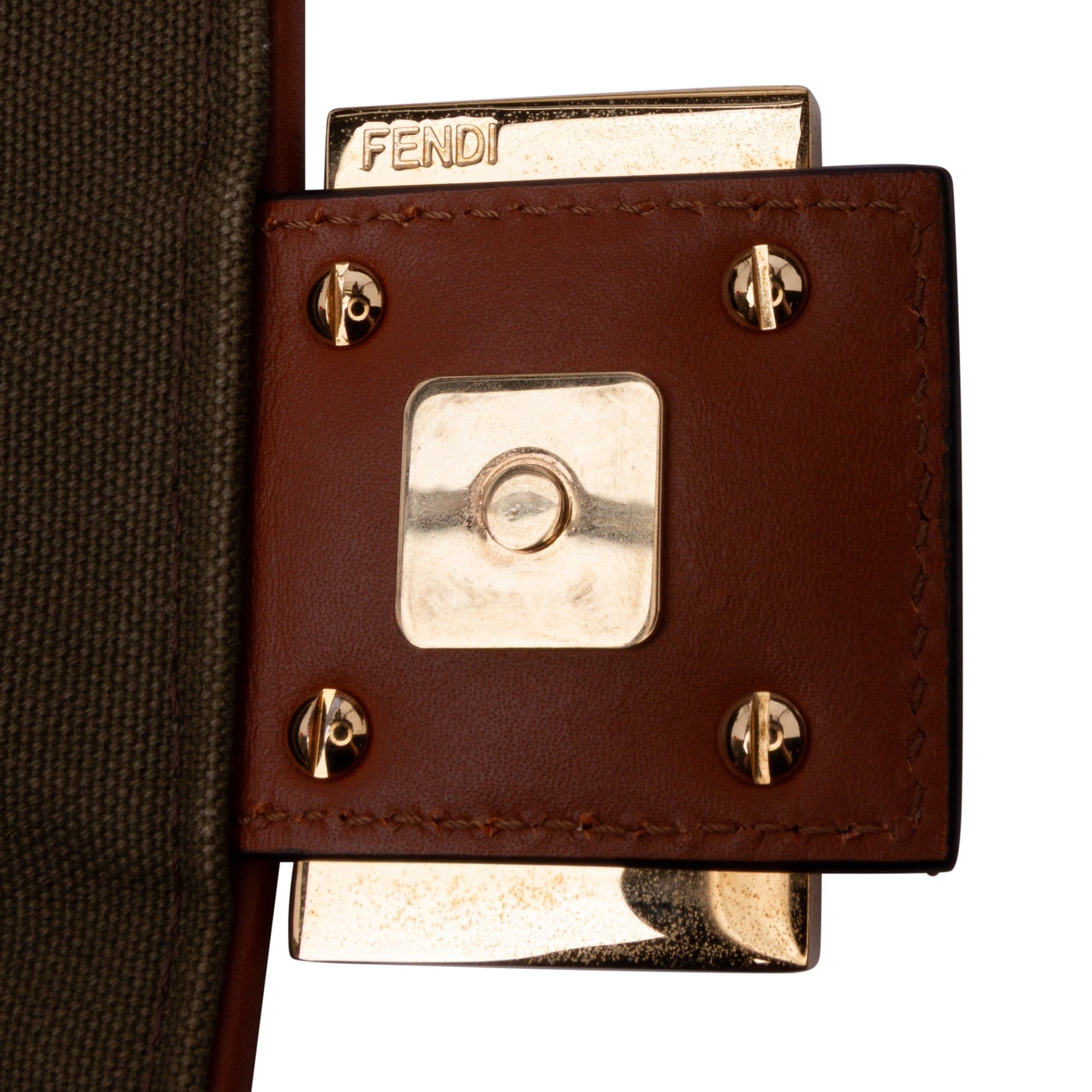 Fendi Fendi Zucca Embroidered Canvas Baguette Satchel Brown Size ONE SIZE - 6 Thumbnail