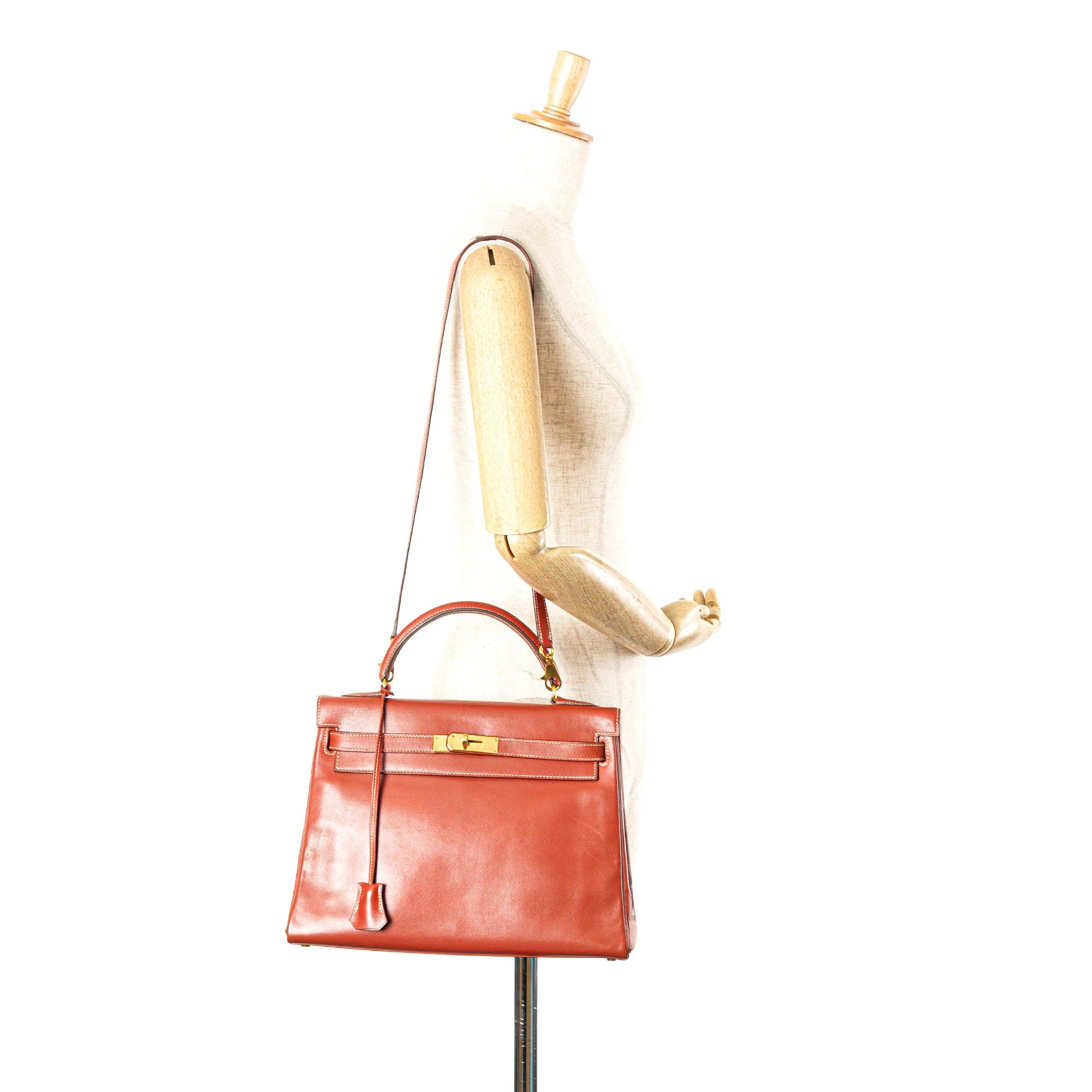 Hermes Hermès Box Calf Kelly Retourne 32 Red Size ONE SIZE - 11 Thumbnail