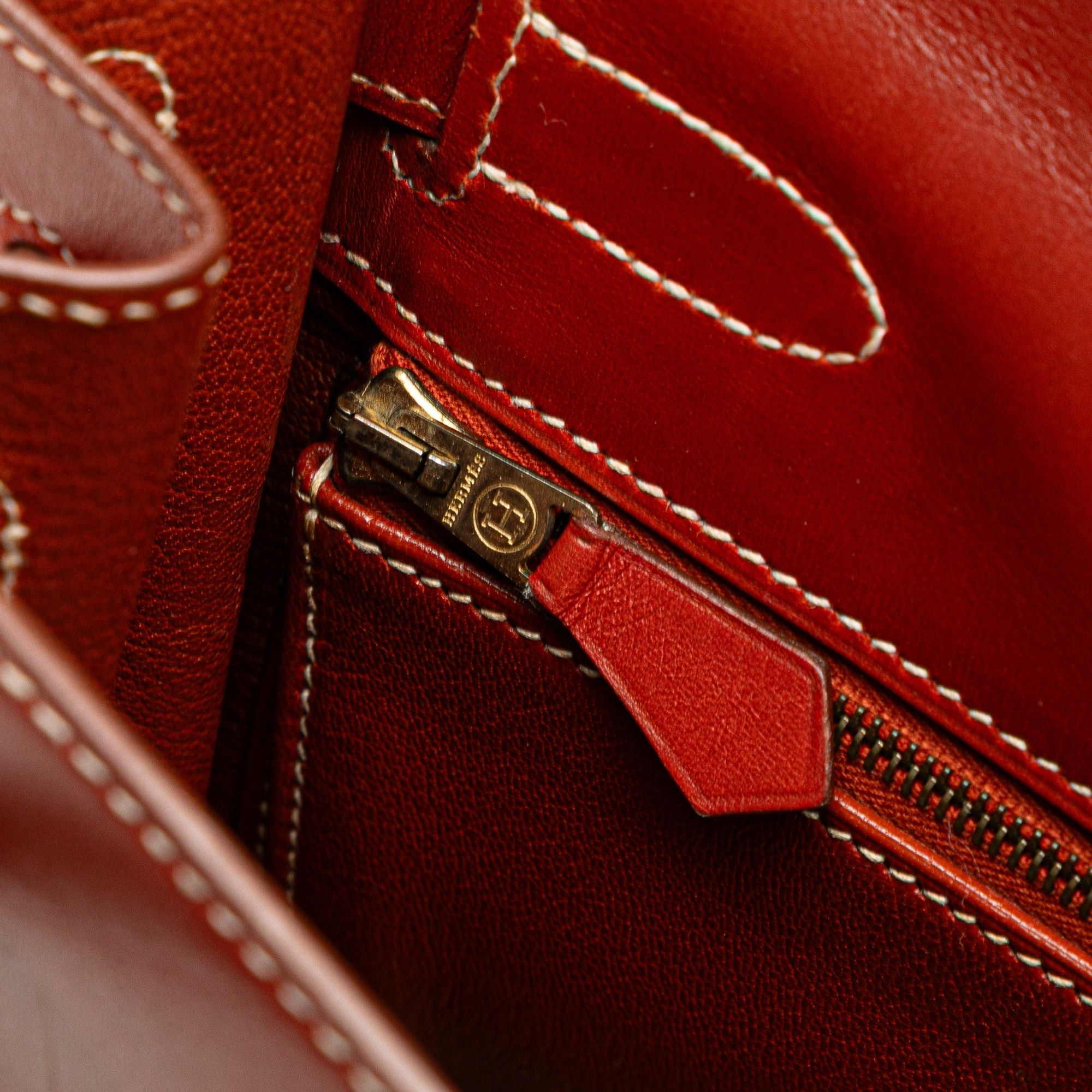 Hermes Hermès Box Calf Kelly Retourne 32 Red Size ONE SIZE - 8 Thumbnail