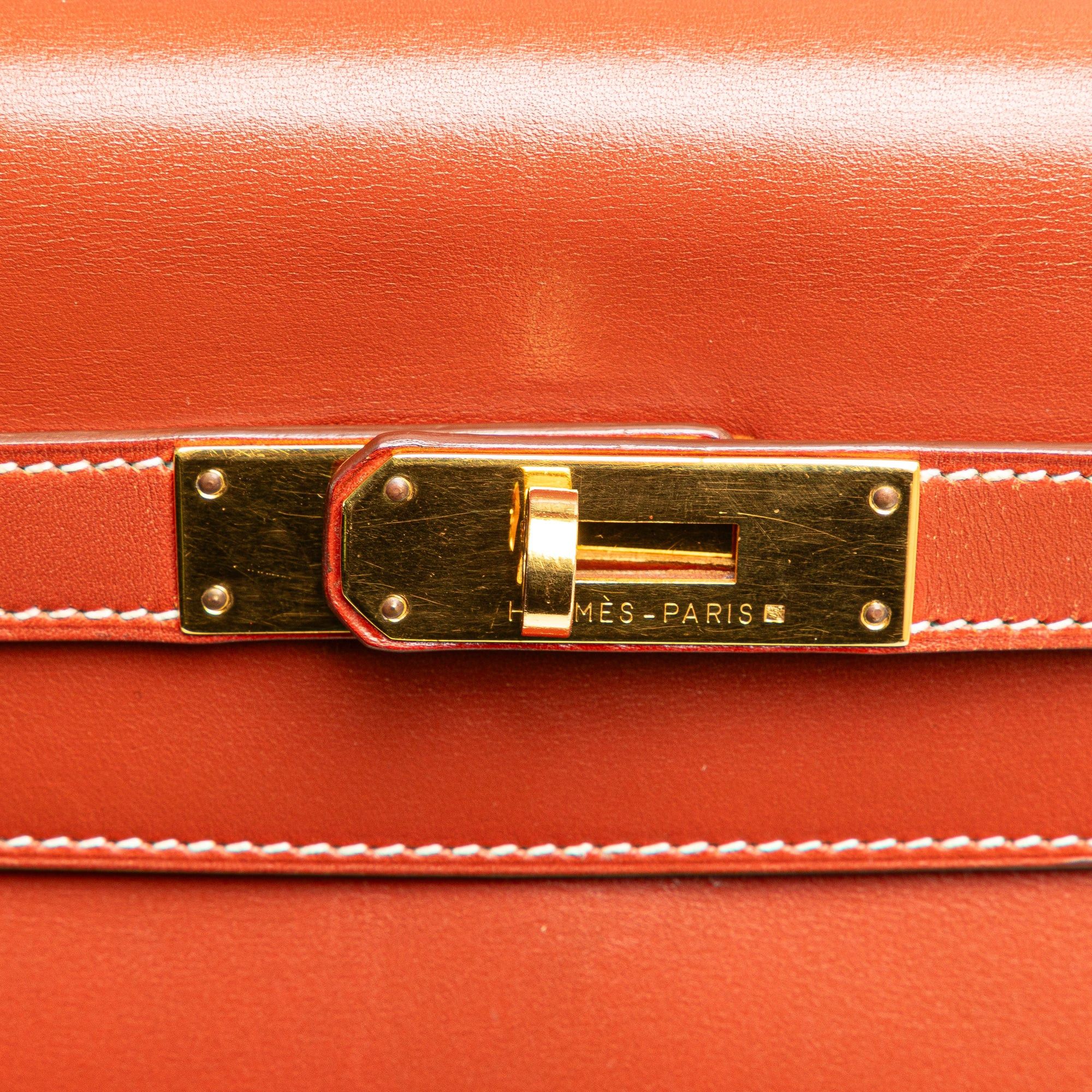 Hermes Hermès Box Calf Kelly Retourne 32 Red Size ONE SIZE - 7 Thumbnail