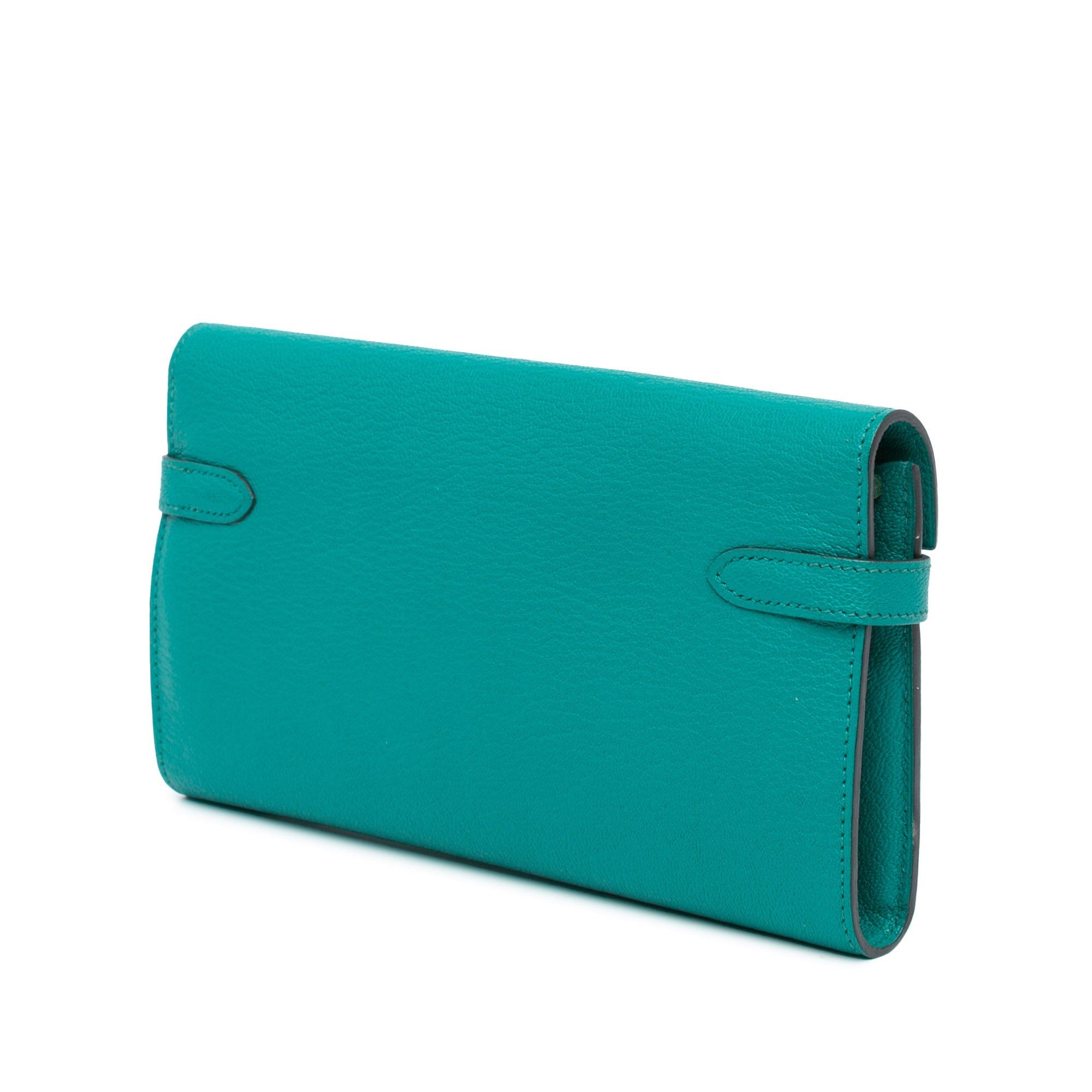 Hermes Hermès Chevre Mysore Kelly Long Wallet Blue Size ONE SIZE - 2 Thumbnail