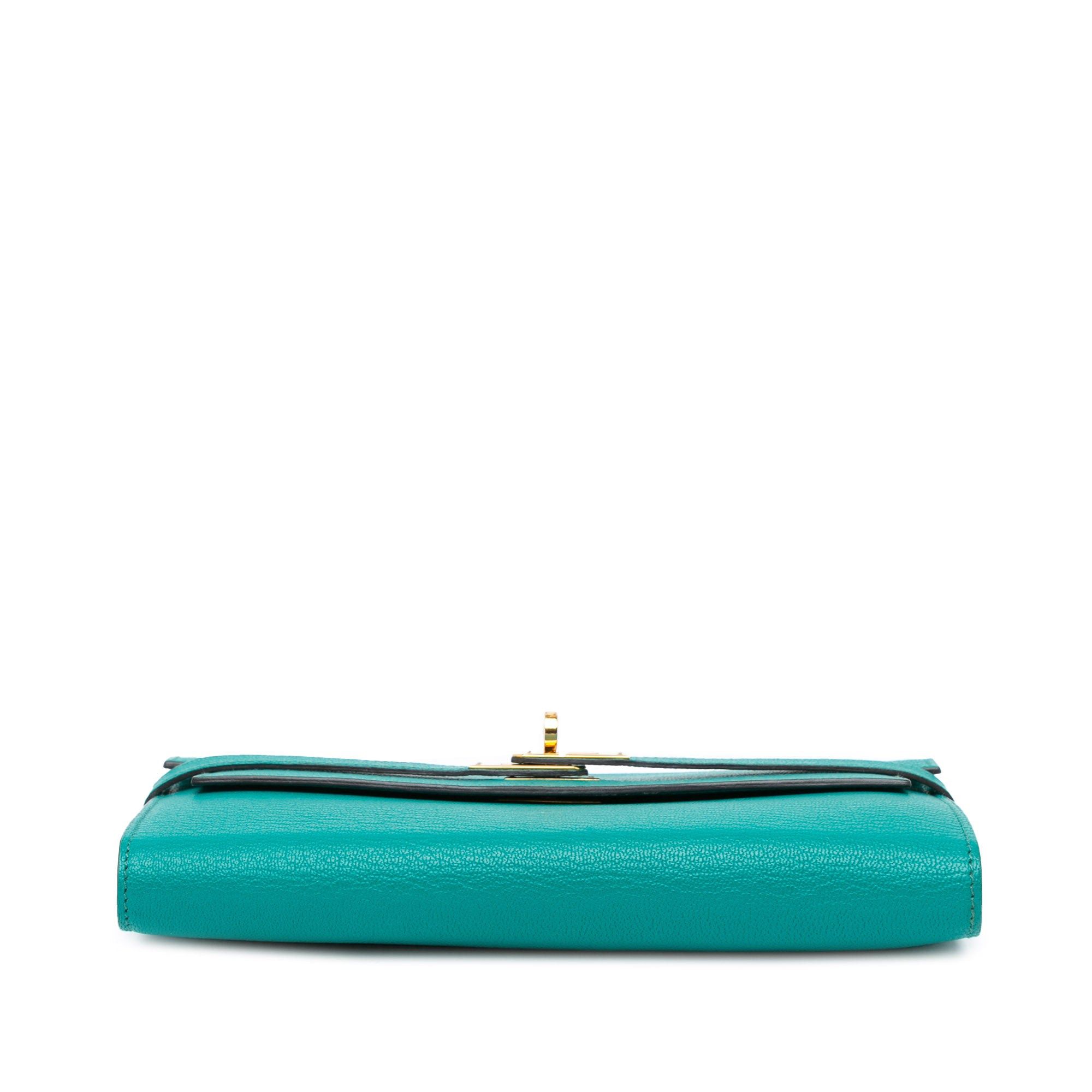 Hermes Hermès Chevre Mysore Kelly Long Wallet Blue Size ONE SIZE - 3 Thumbnail