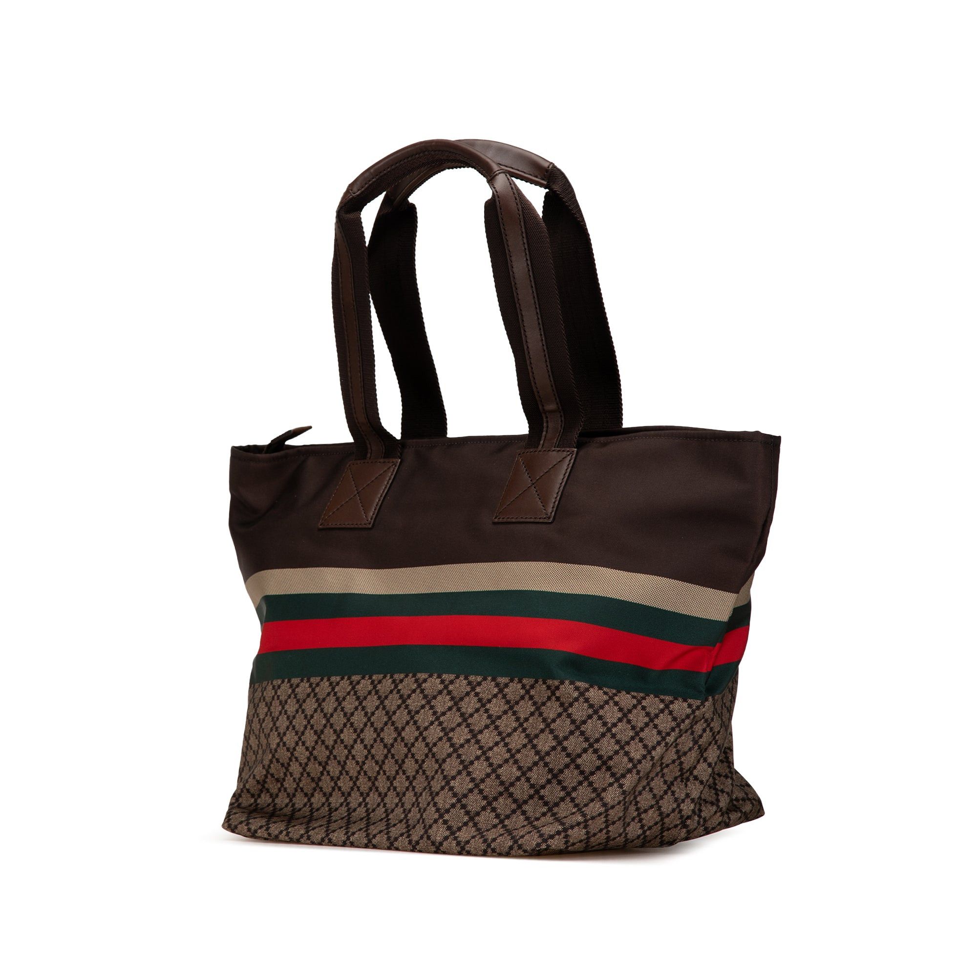 Gucci Gucci Diamante Nylon Web Tote Brown Size ONE SIZE - 2 Thumbnail