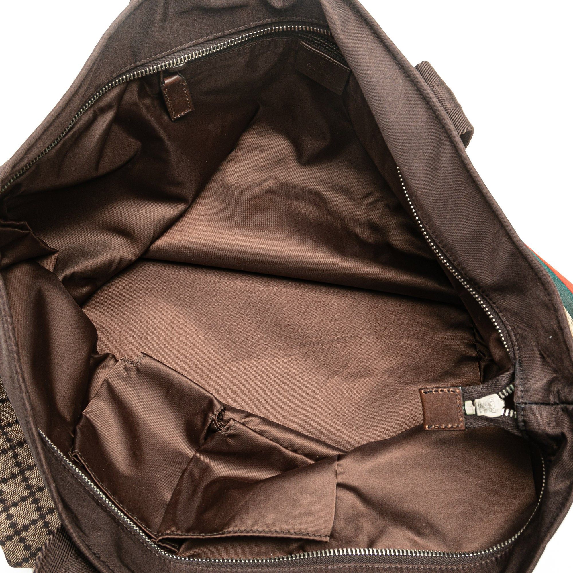 Gucci Gucci Diamante Nylon Web Tote Brown Size ONE SIZE - 4 Thumbnail