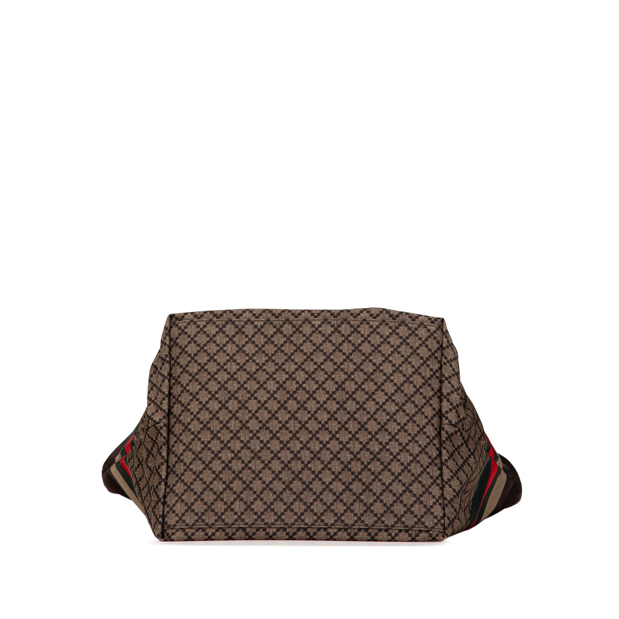 Gucci Gucci Diamante Nylon Web Tote Brown Size ONE SIZE - 3 Thumbnail