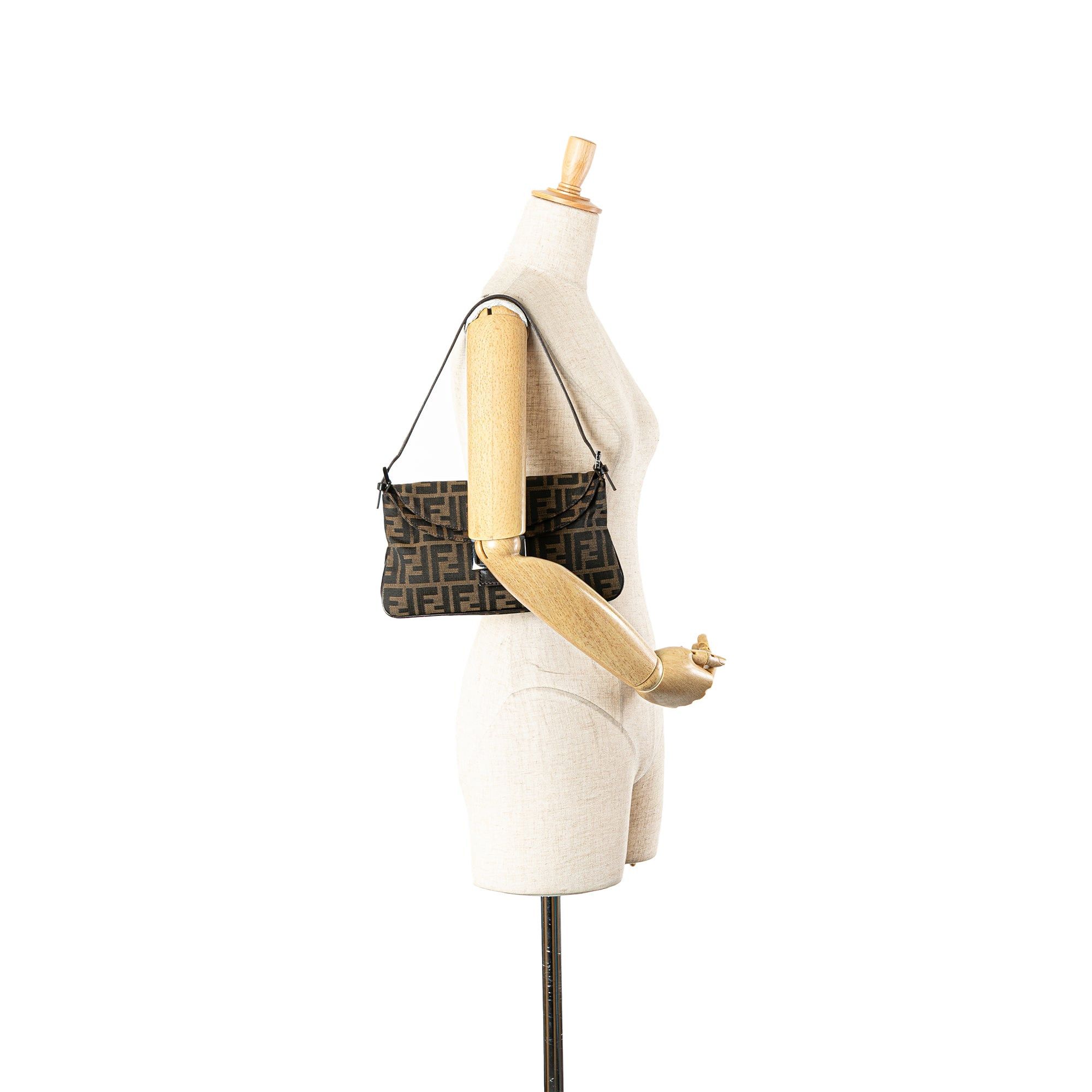 Fendi Fendi Zucca Canvas Double Flap Shoulder Bag Brown Size ONE SIZE - 14 Thumbnail