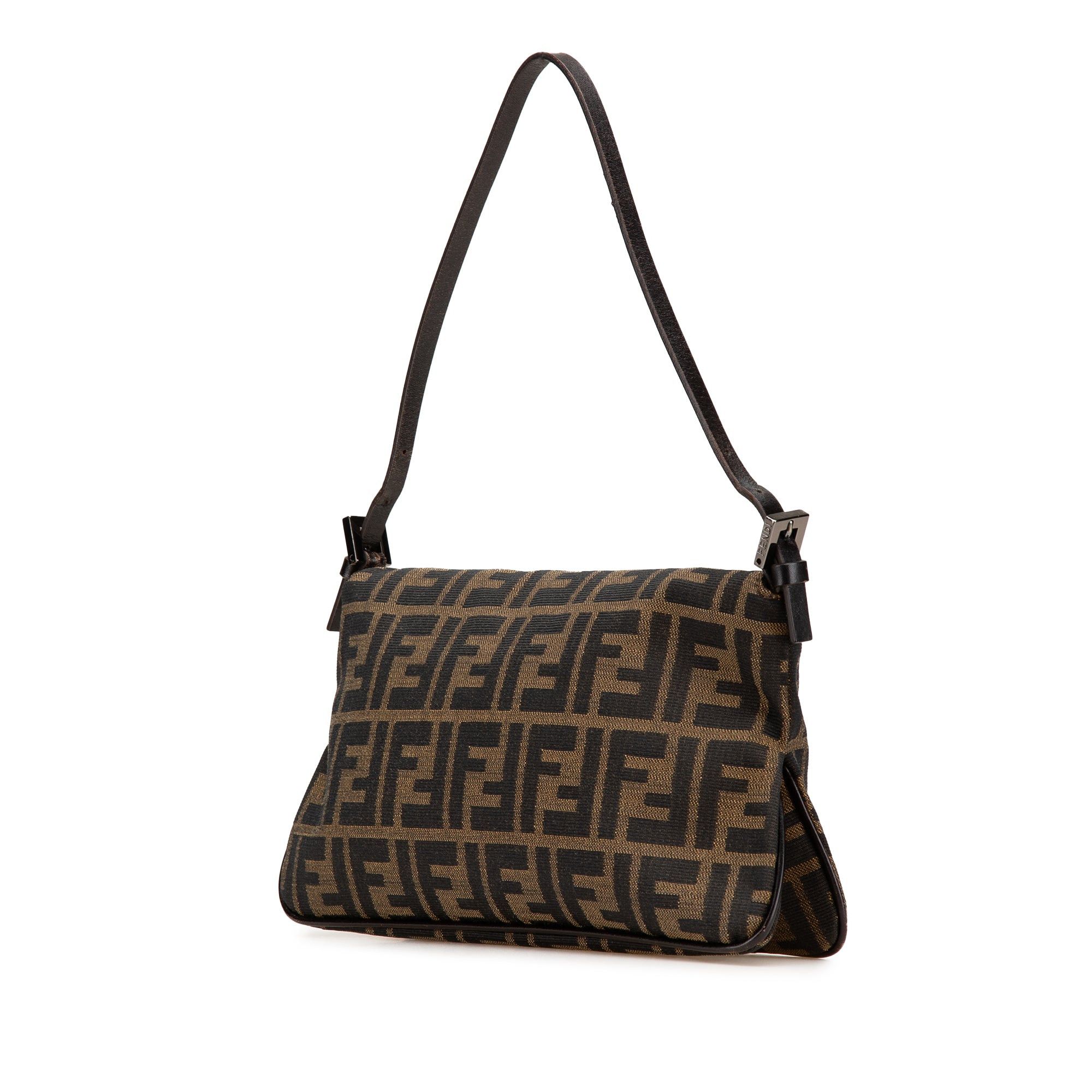 Fendi Fendi Zucca Canvas Double Flap Shoulder Bag Brown Size ONE SIZE - 2 Thumbnail