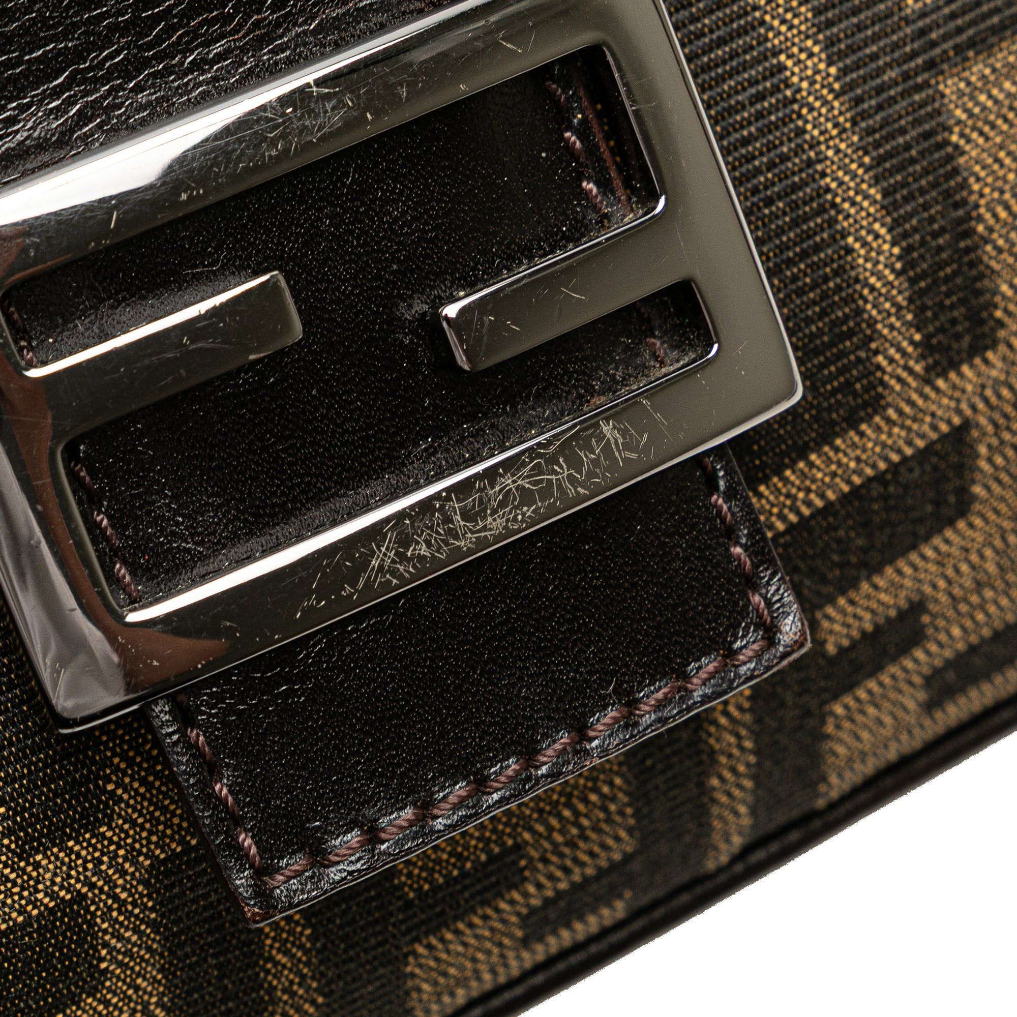 Fendi Fendi Zucca Canvas Double Flap Shoulder Bag Brown Size ONE SIZE - 10 Thumbnail
