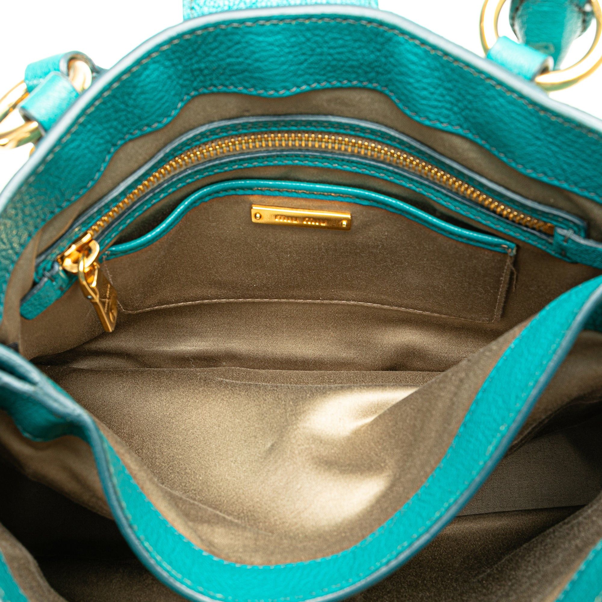 Miu Miu Miu Miu Goatskin Madras Satchel Blue Size ONE SIZE - 6 Thumbnail