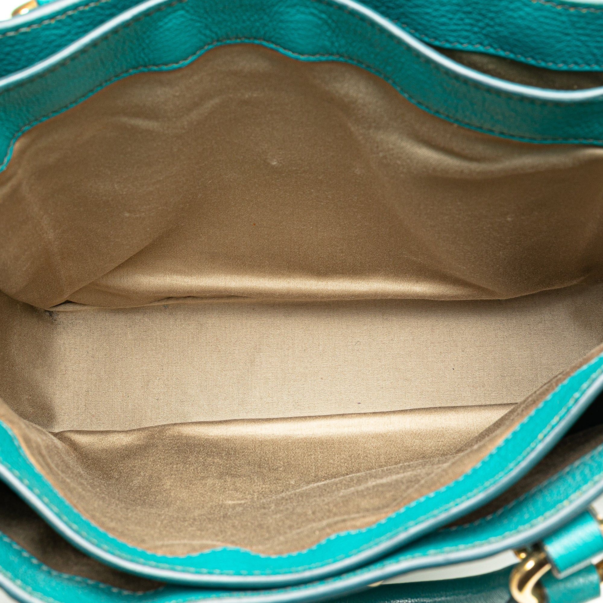 Miu Miu Miu Miu Goatskin Madras Satchel Blue Size ONE SIZE - 4 Thumbnail