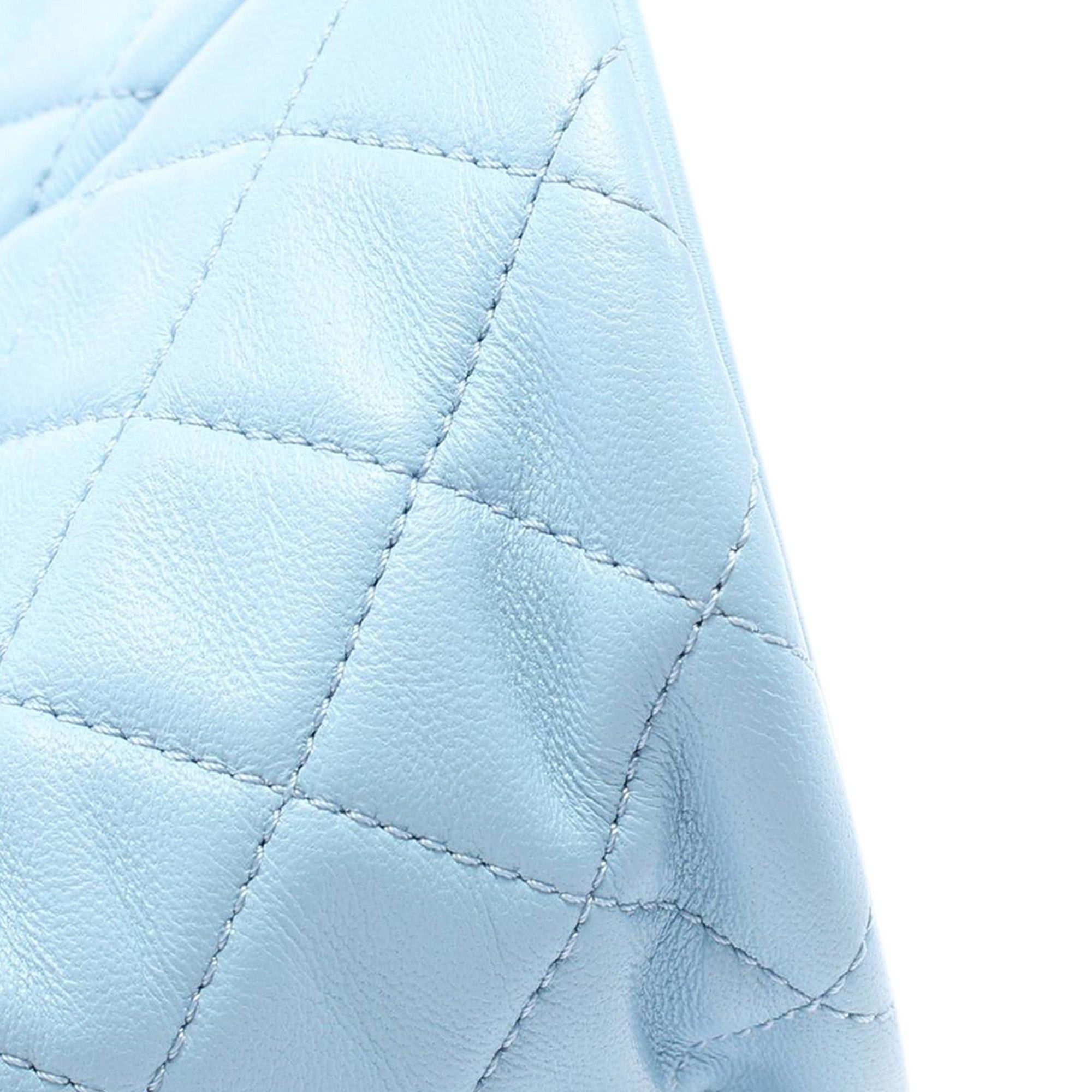 Chanel Chanel Quilted Lambskin Pearl Crush Bucket Bag Blue Size ONE SIZE - 7 Thumbnail
