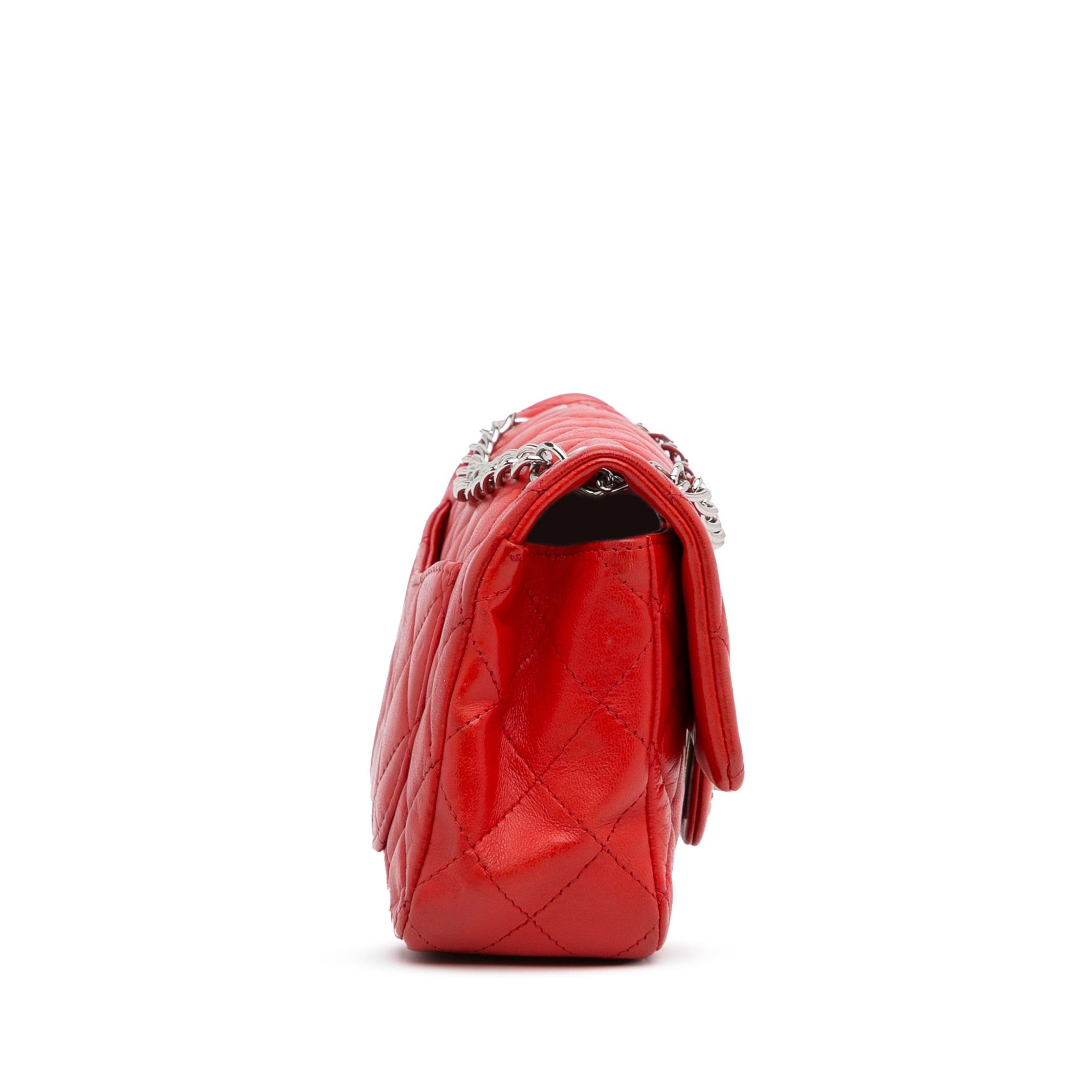 Chanel Chanel New Mini Classic Lambskin Single Flap Red Size ONE SIZE - 4 Thumbnail