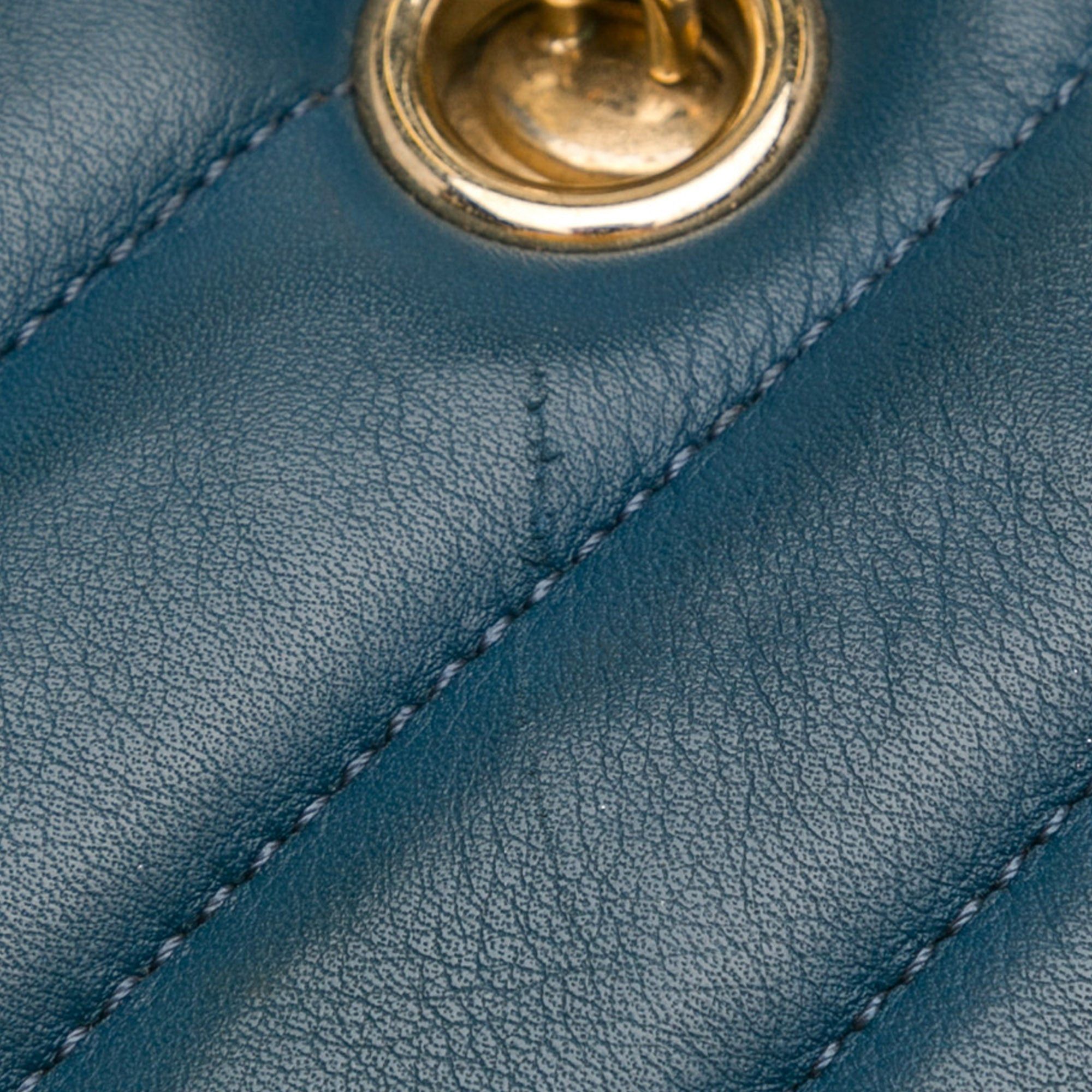 Chanel Chanel CC Chevron Calfskin Statement Shopping Tote Blue Size ONE SIZE - 17 Thumbnail