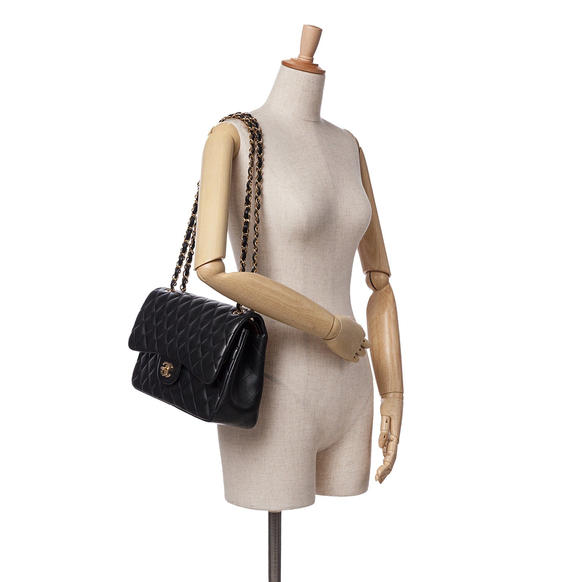 Chanel Chanel Jumbo Classic Lambskin Double Flap Black Size ONE SIZE - 12 Thumbnail