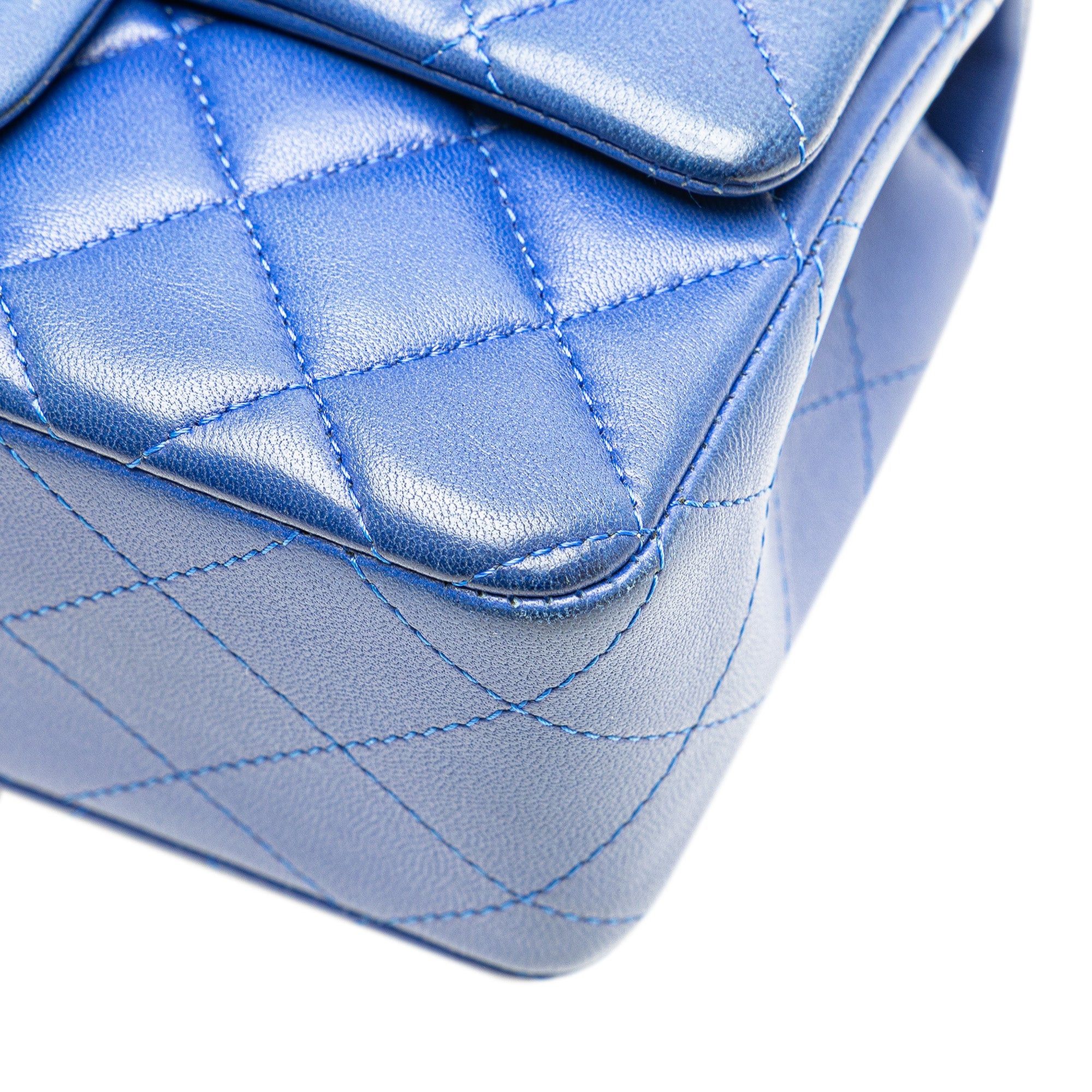 Chanel Chanel Mini Rectangular Classic Lambskin Single Flap Blue Size ONE SIZE - 10 Thumbnail
