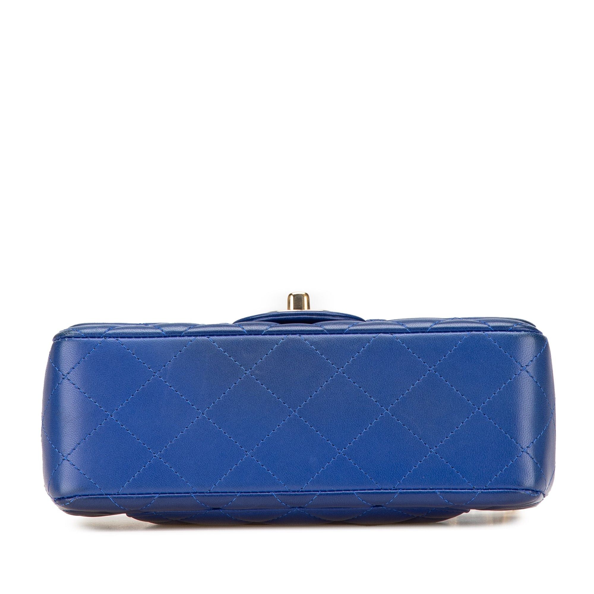 Chanel Chanel Mini Rectangular Classic Lambskin Single Flap Blue Size ONE SIZE - 3 Thumbnail