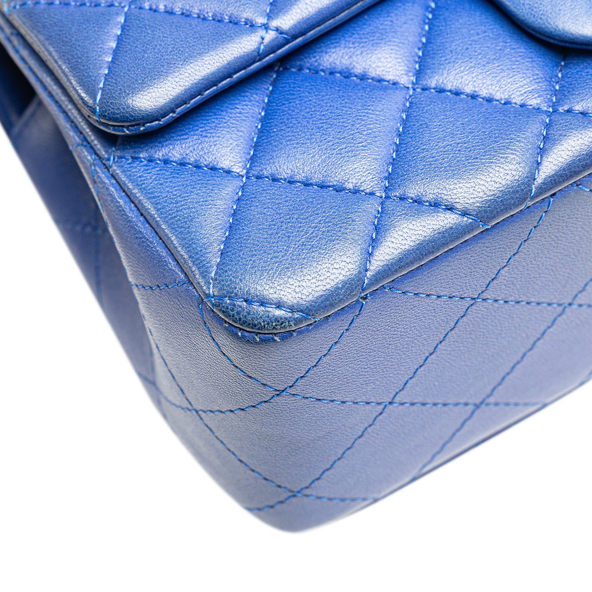 Chanel Chanel Mini Rectangular Classic Lambskin Single Flap Blue Size ONE SIZE - 9 Thumbnail