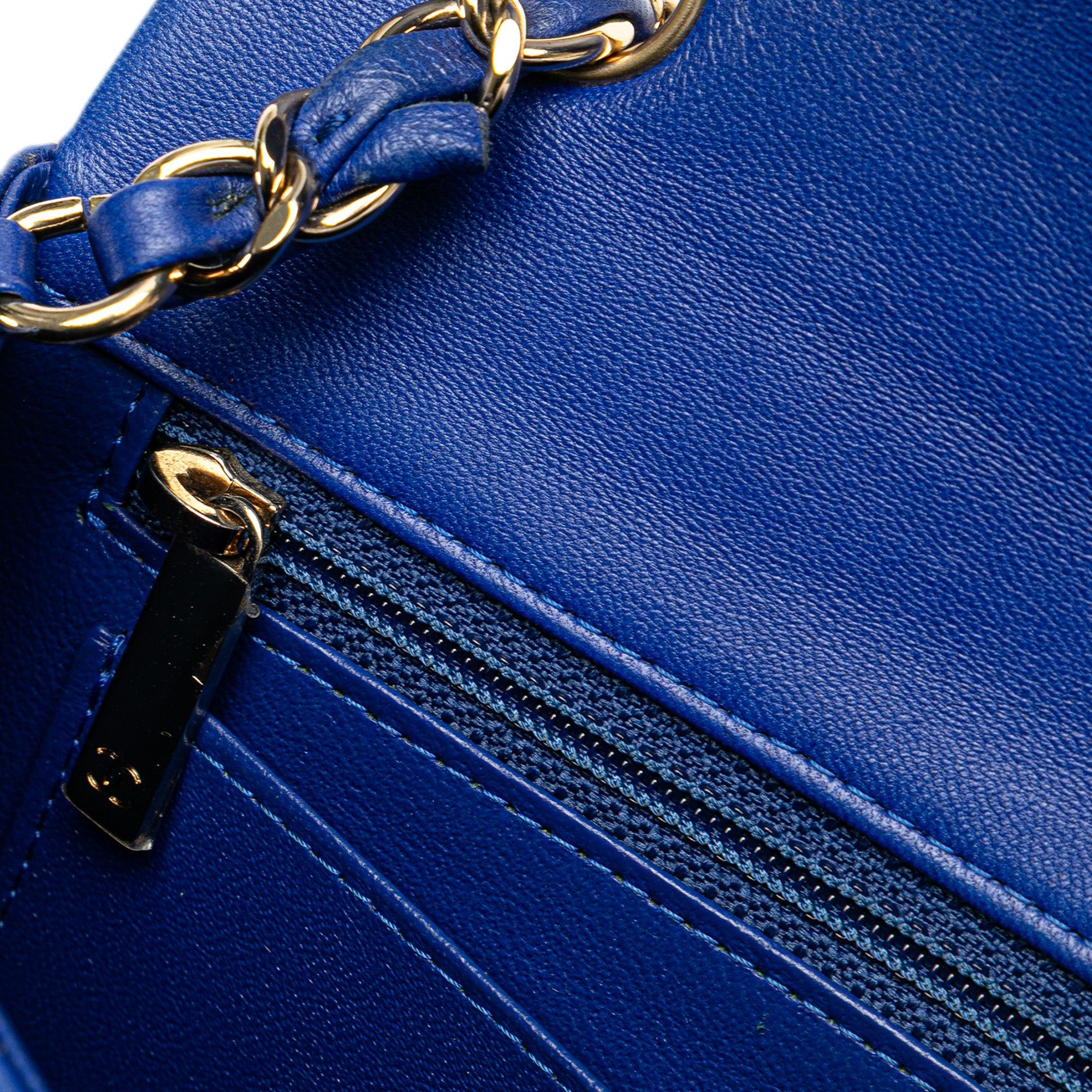 Chanel Chanel Mini Rectangular Classic Lambskin Single Flap Blue Size ONE SIZE - 7 Thumbnail