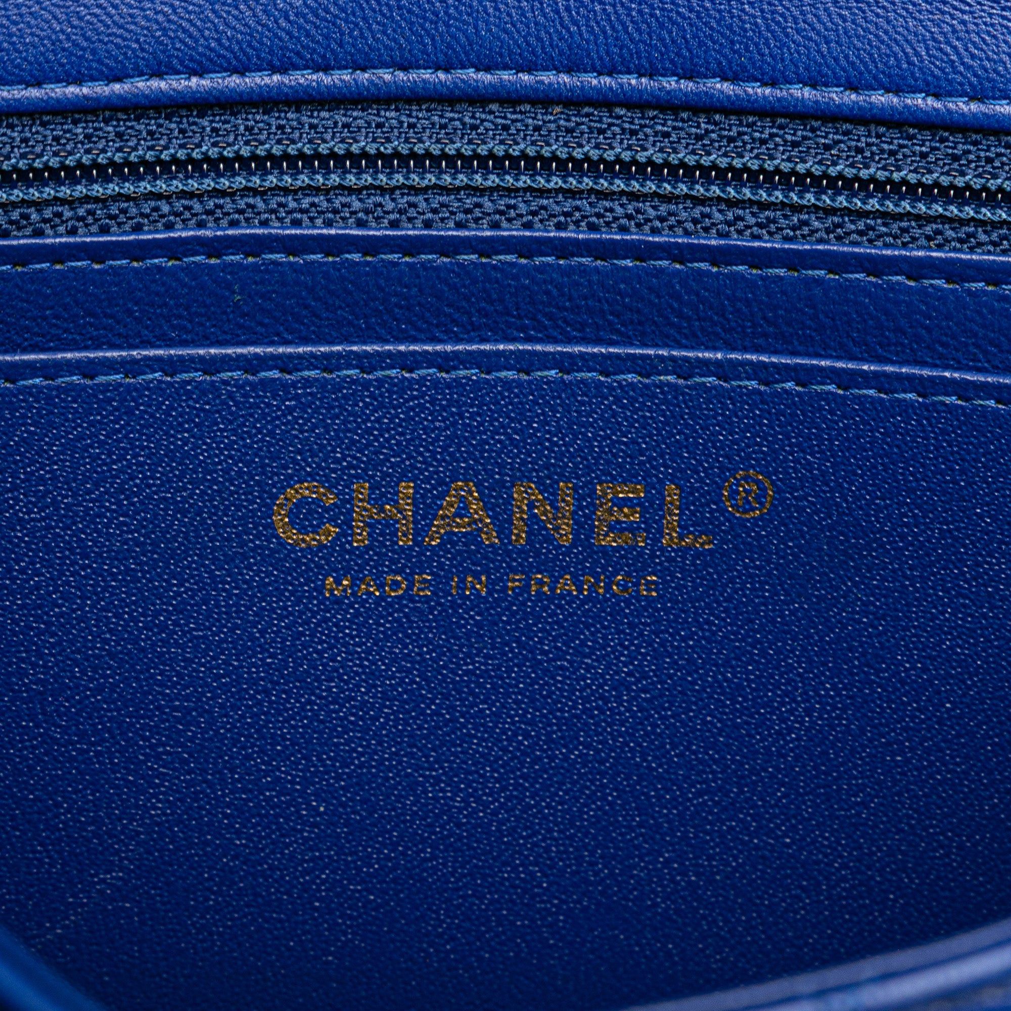 Chanel Chanel Mini Rectangular Classic Lambskin Single Flap Blue Size ONE SIZE - 5 Thumbnail