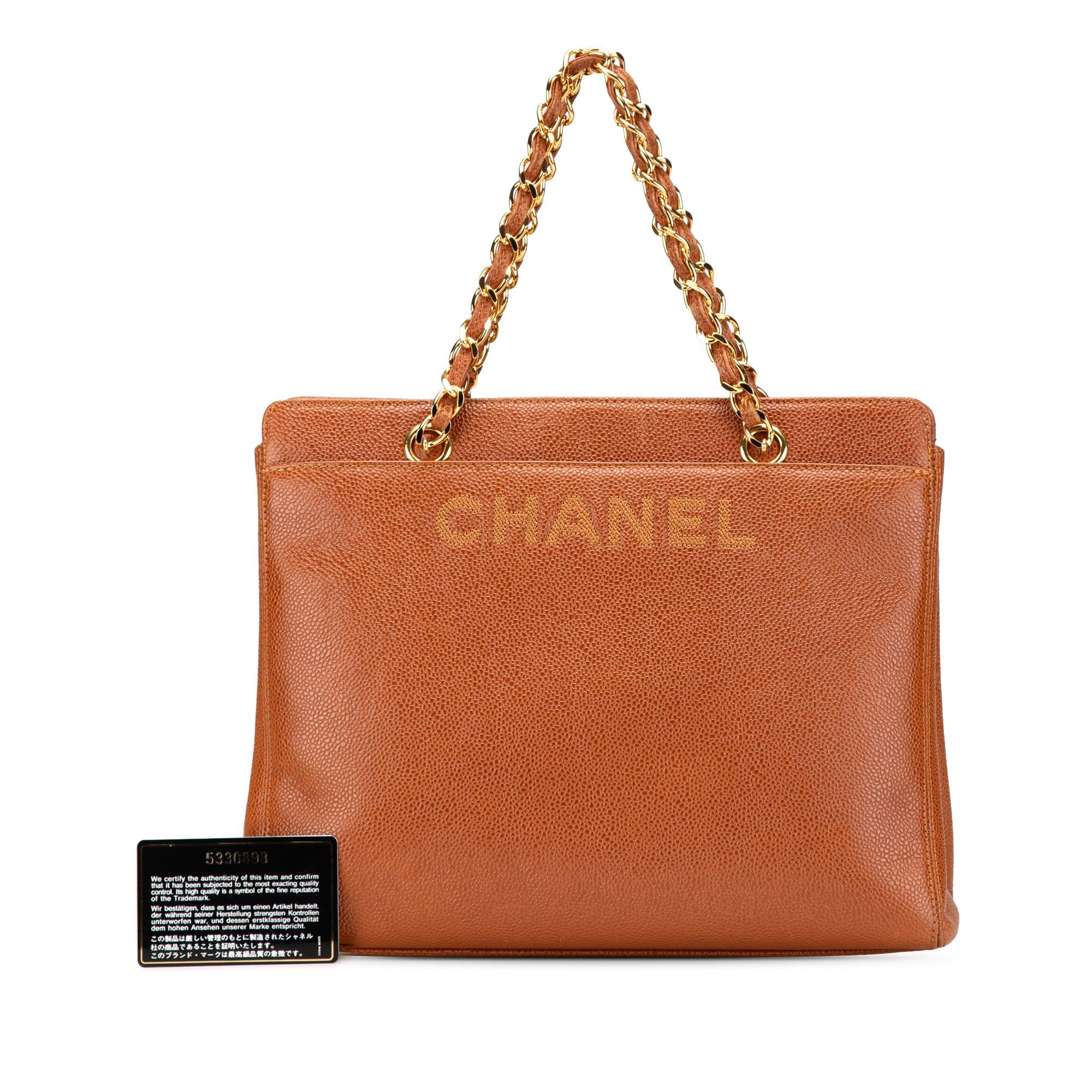 Chanel Chanel Caviar Logo Chain Tote Brown Size ONE SIZE - 13 Thumbnail