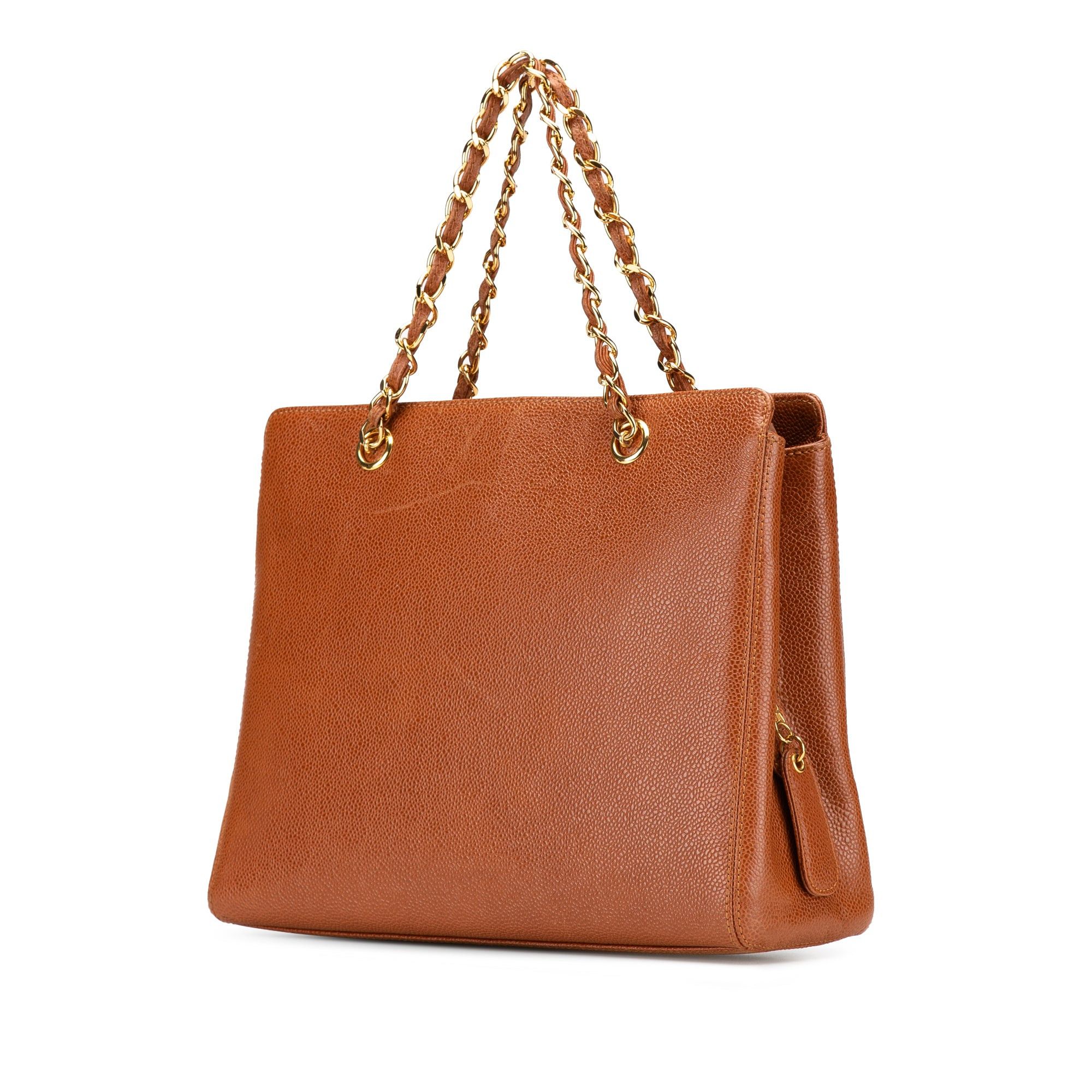 Chanel Chanel Caviar Logo Chain Tote Brown Size ONE SIZE - 2 Thumbnail