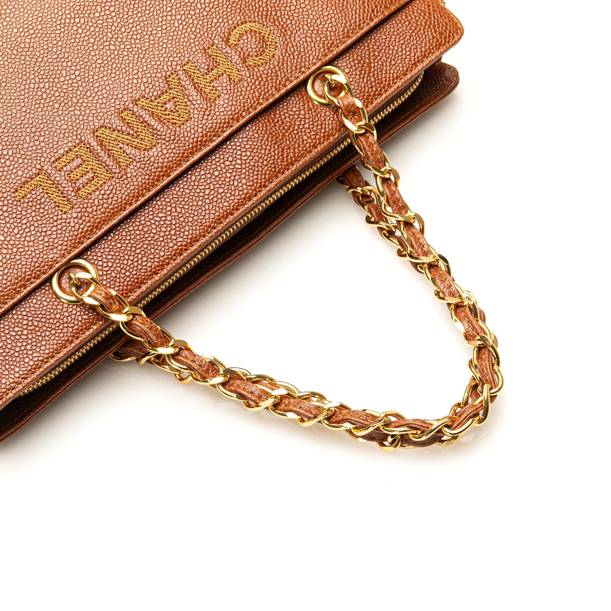 Chanel Chanel Caviar Logo Chain Tote Brown Size ONE SIZE - 11 Thumbnail
