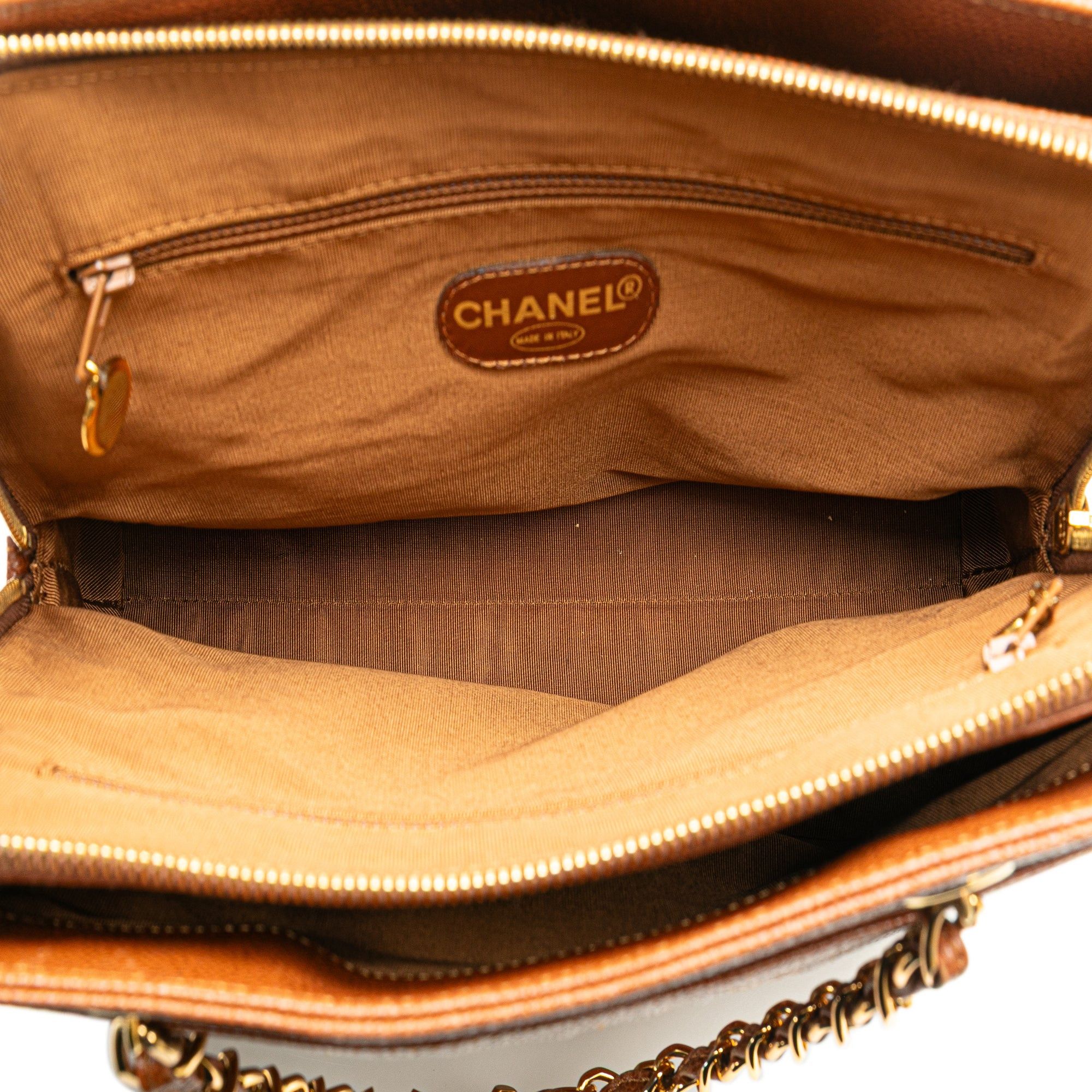 Chanel Chanel Caviar Logo Chain Tote Brown Size ONE SIZE - 4 Thumbnail