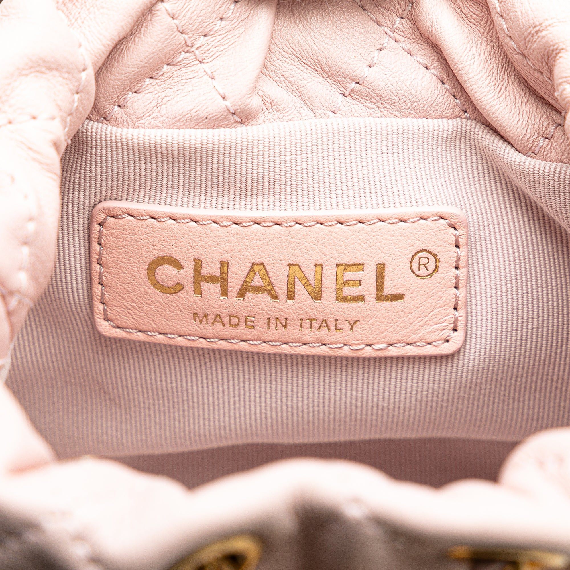 Chanel Chanel Mini Calfskin About Pearls Drawstring Bucket Bag Pink Size ONE SIZE - 5 Thumbnail