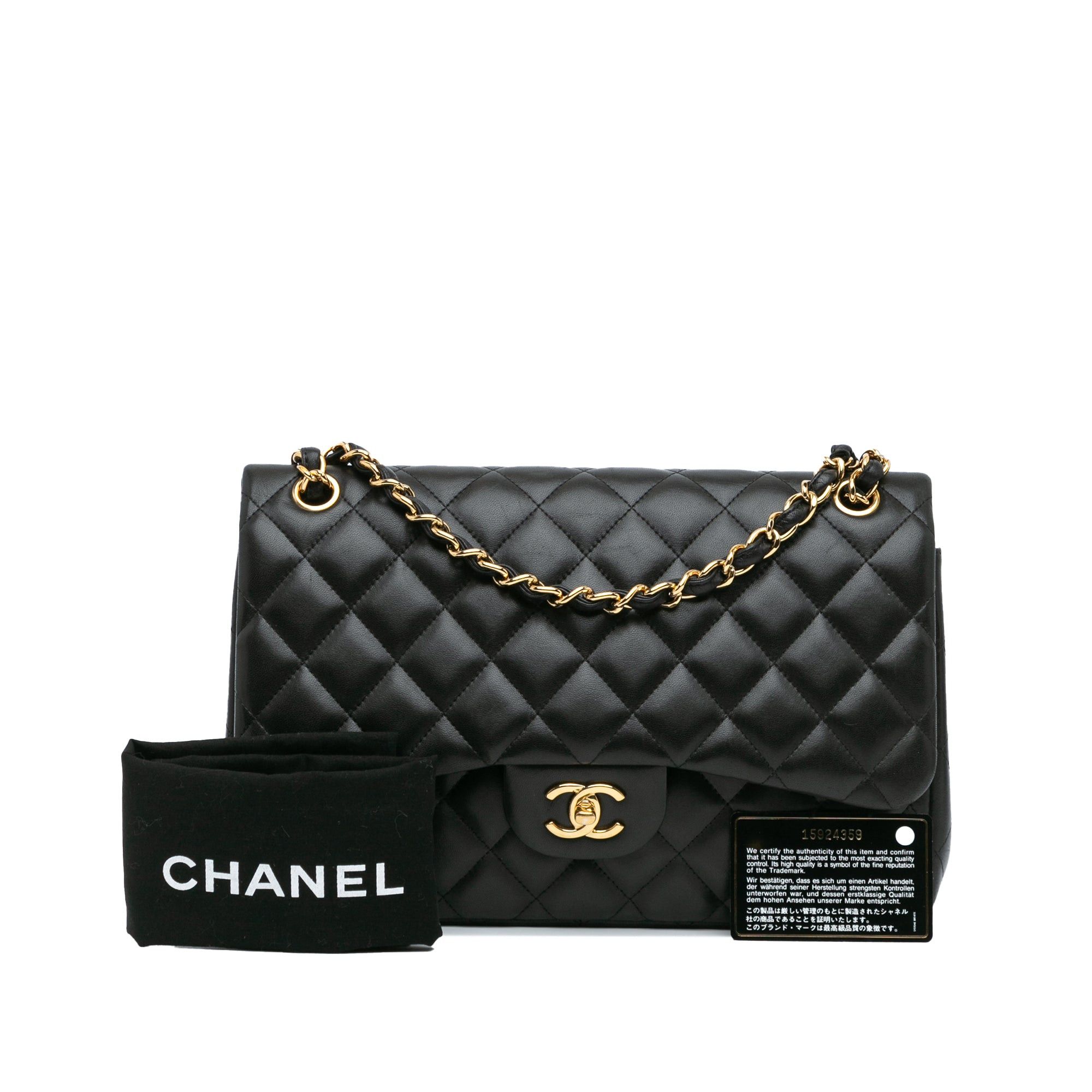 Chanel Chanel Jumbo Classic Lambskin Double Flap Black Size ONE SIZE - 13 Thumbnail