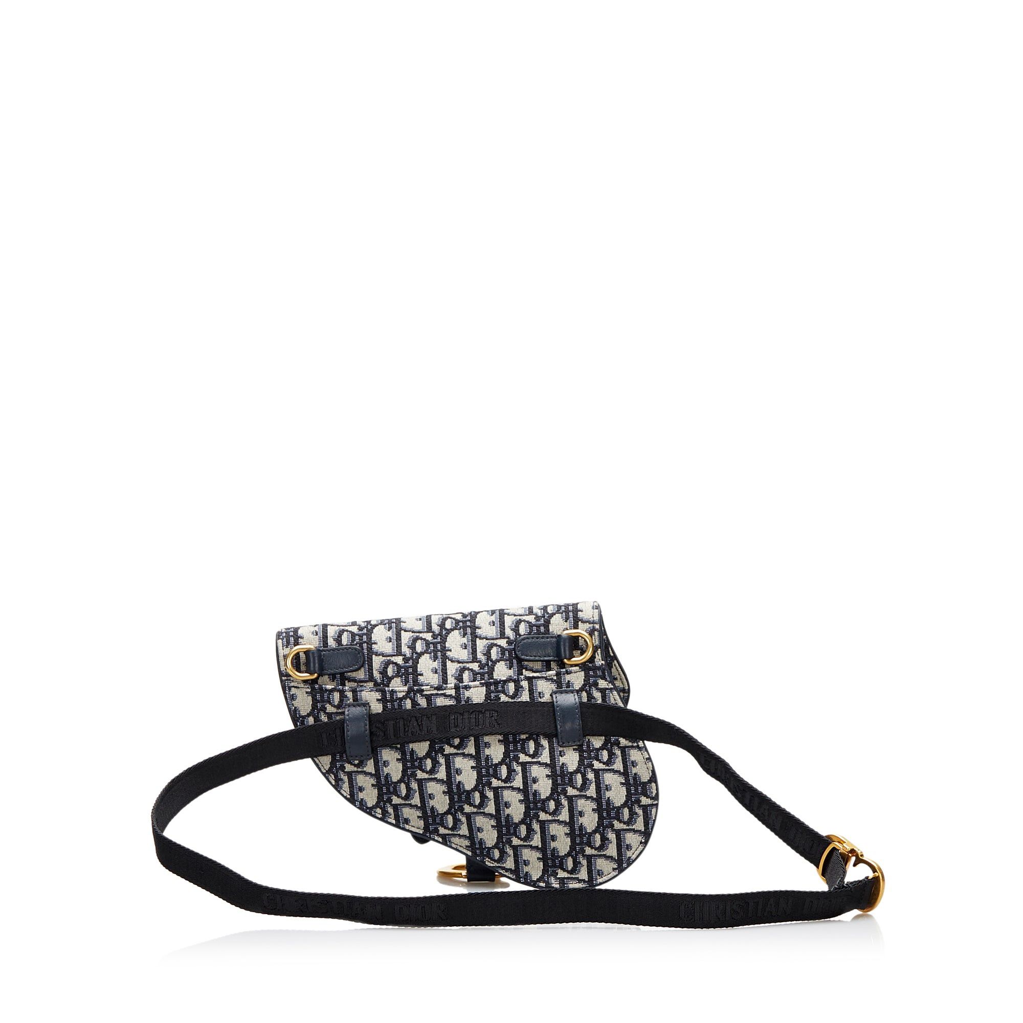Dior Dior Oblique Canvas Saddle Belt Bag Blue Size ONE SIZE - 3 Thumbnail