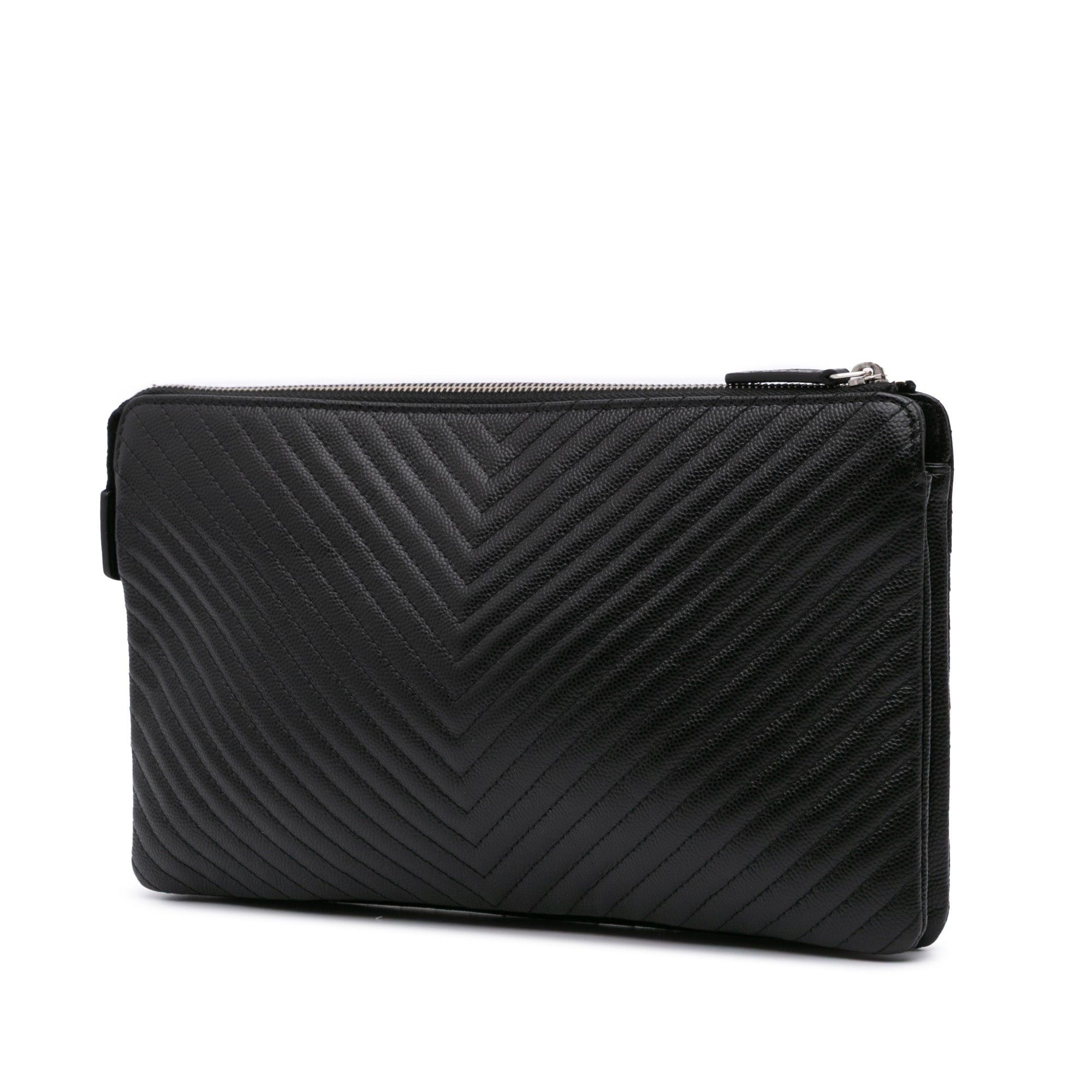 Chanel Chanel CC Chevron Caviar Pouch Black Size ONE SIZE - 2 Thumbnail
