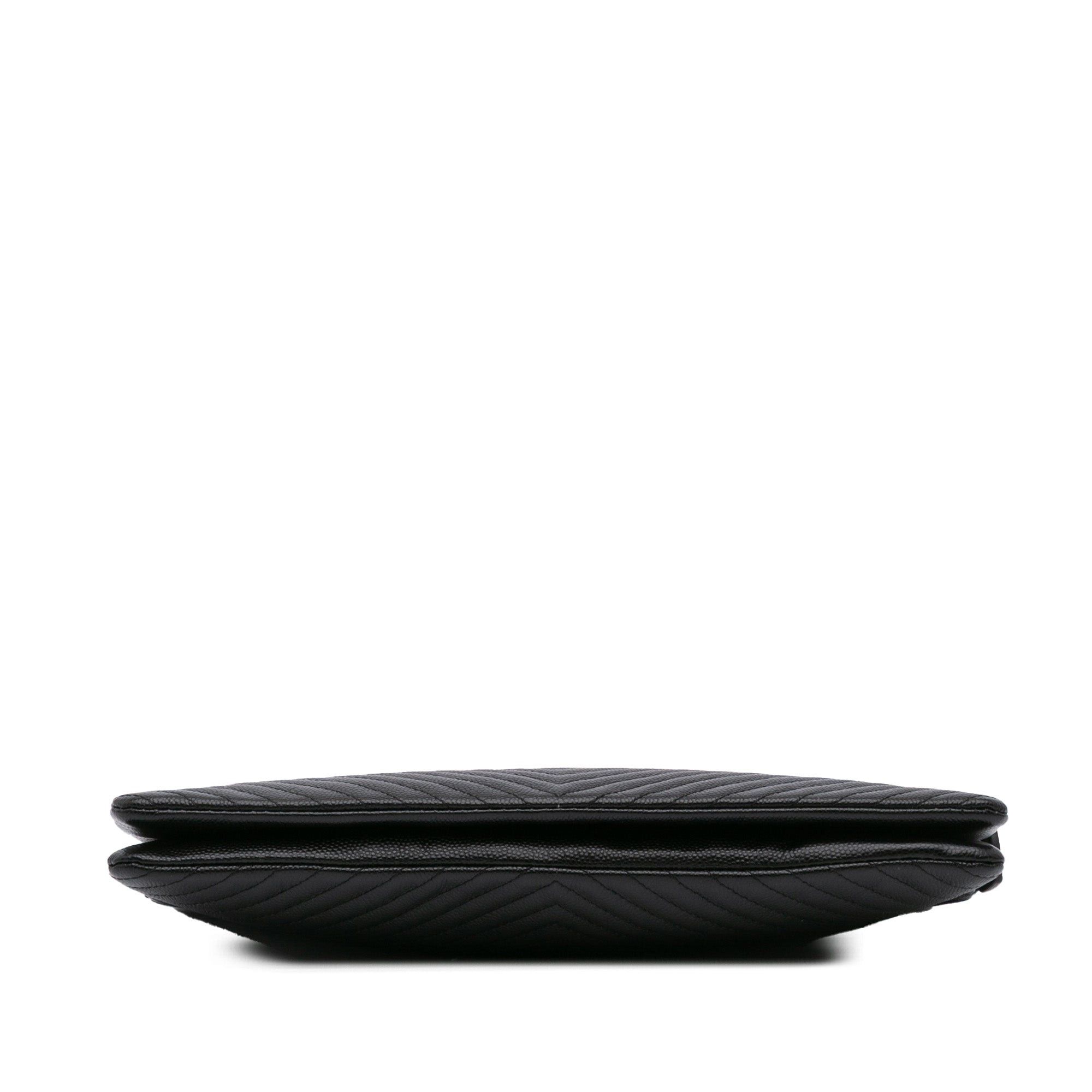 Chanel Chanel CC Chevron Caviar Pouch Black Size ONE SIZE - 3 Thumbnail