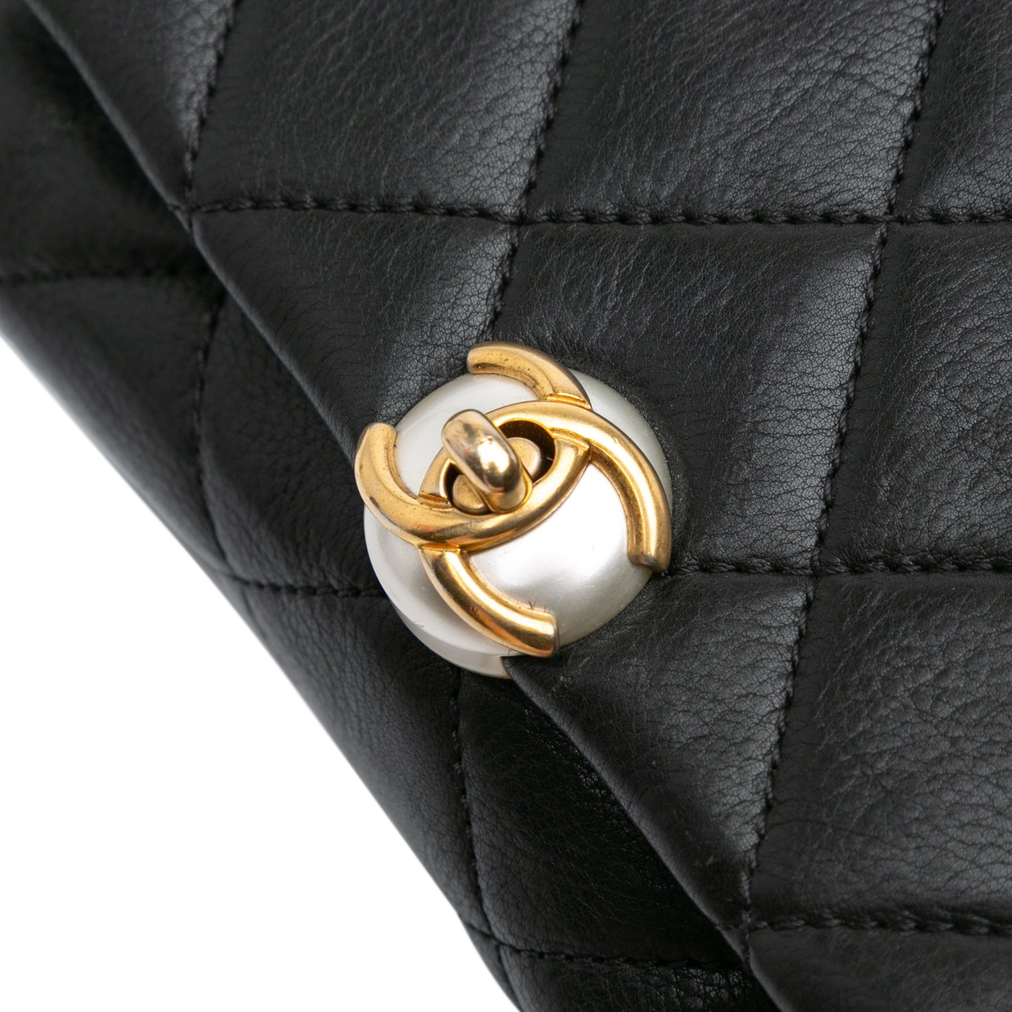 Chanel Chanel Mini Quilted Calfskin Pearl CC Accordion Flap Black Size ONE SIZE - 8 Thumbnail