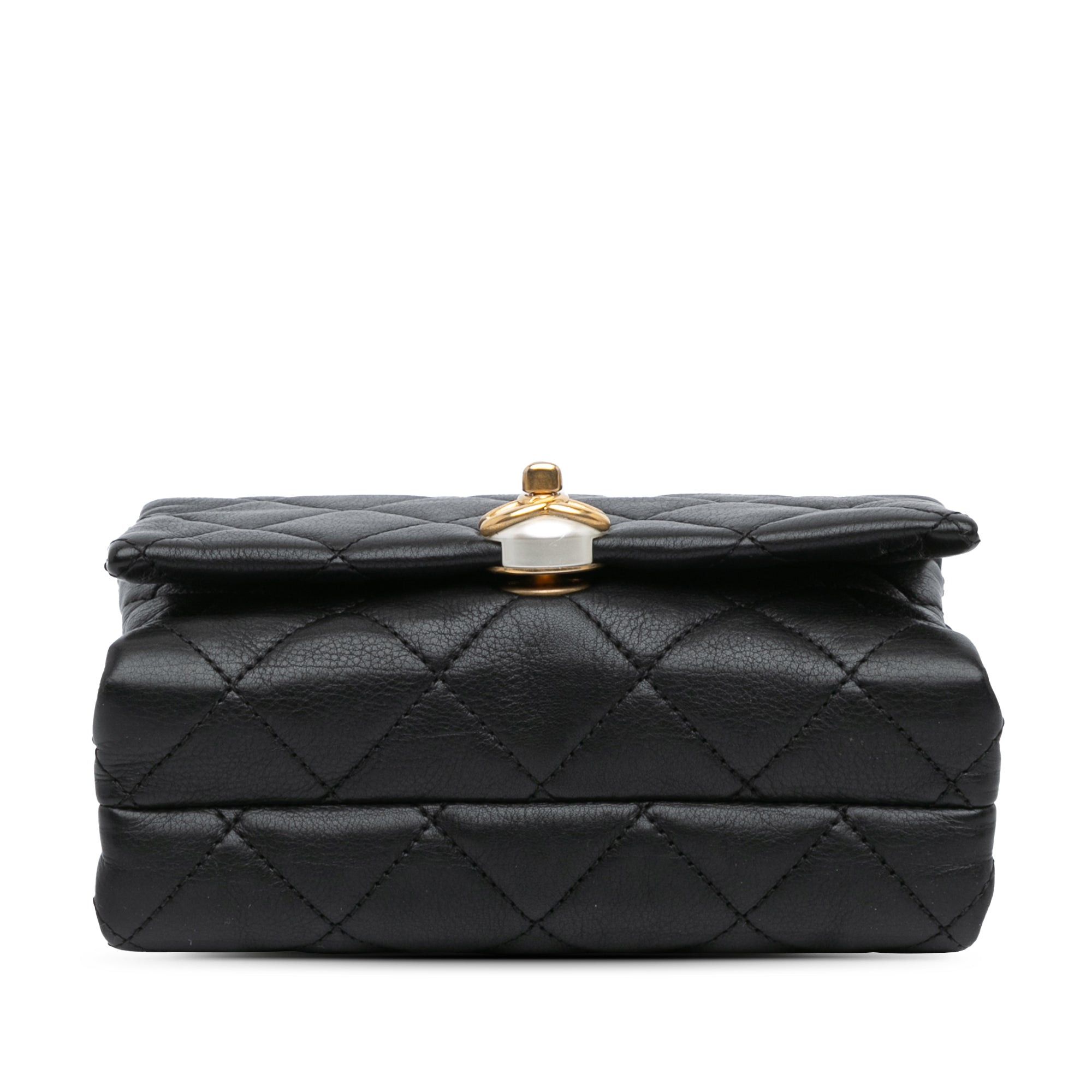 Chanel Chanel Mini Quilted Calfskin Pearl CC Accordion Flap Black Size ONE SIZE - 3 Thumbnail