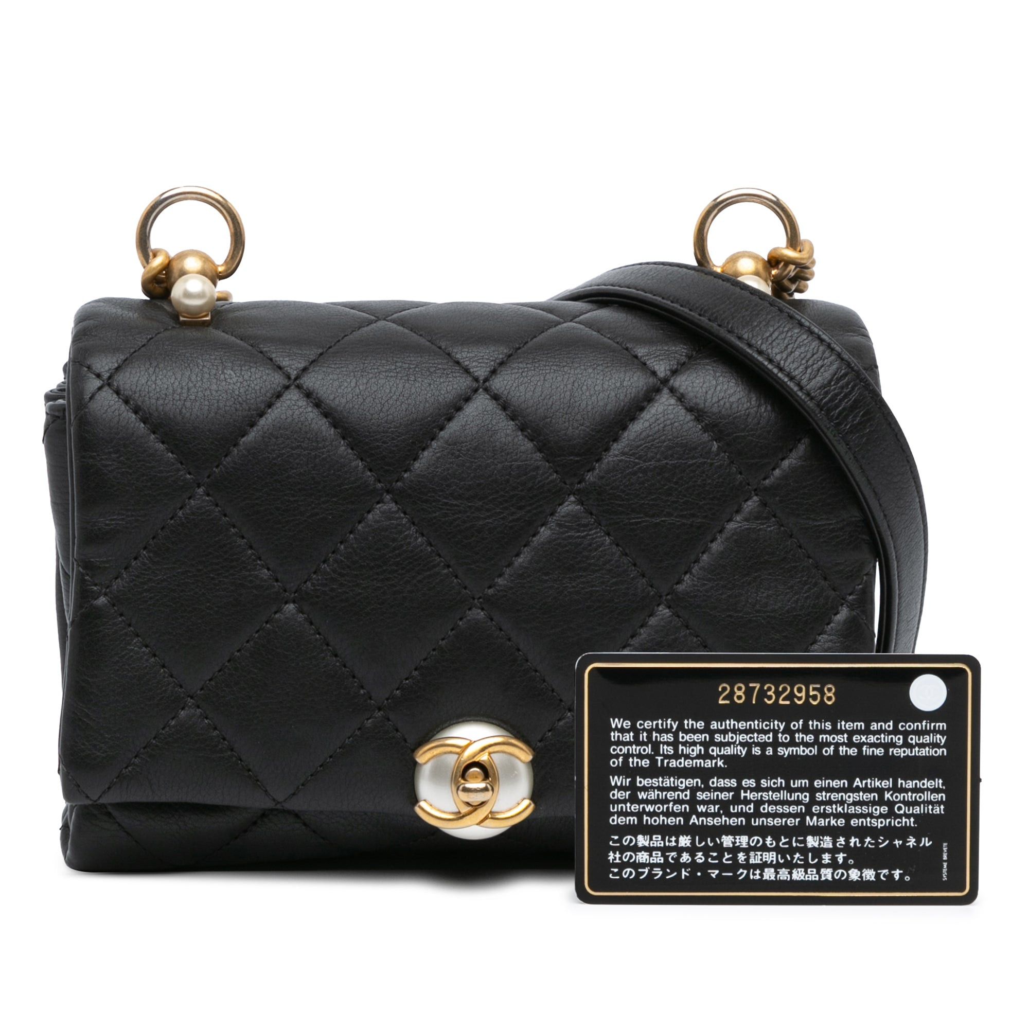 Chanel Chanel Mini Quilted Calfskin Pearl CC Accordion Flap Black Size ONE SIZE - 10 Thumbnail