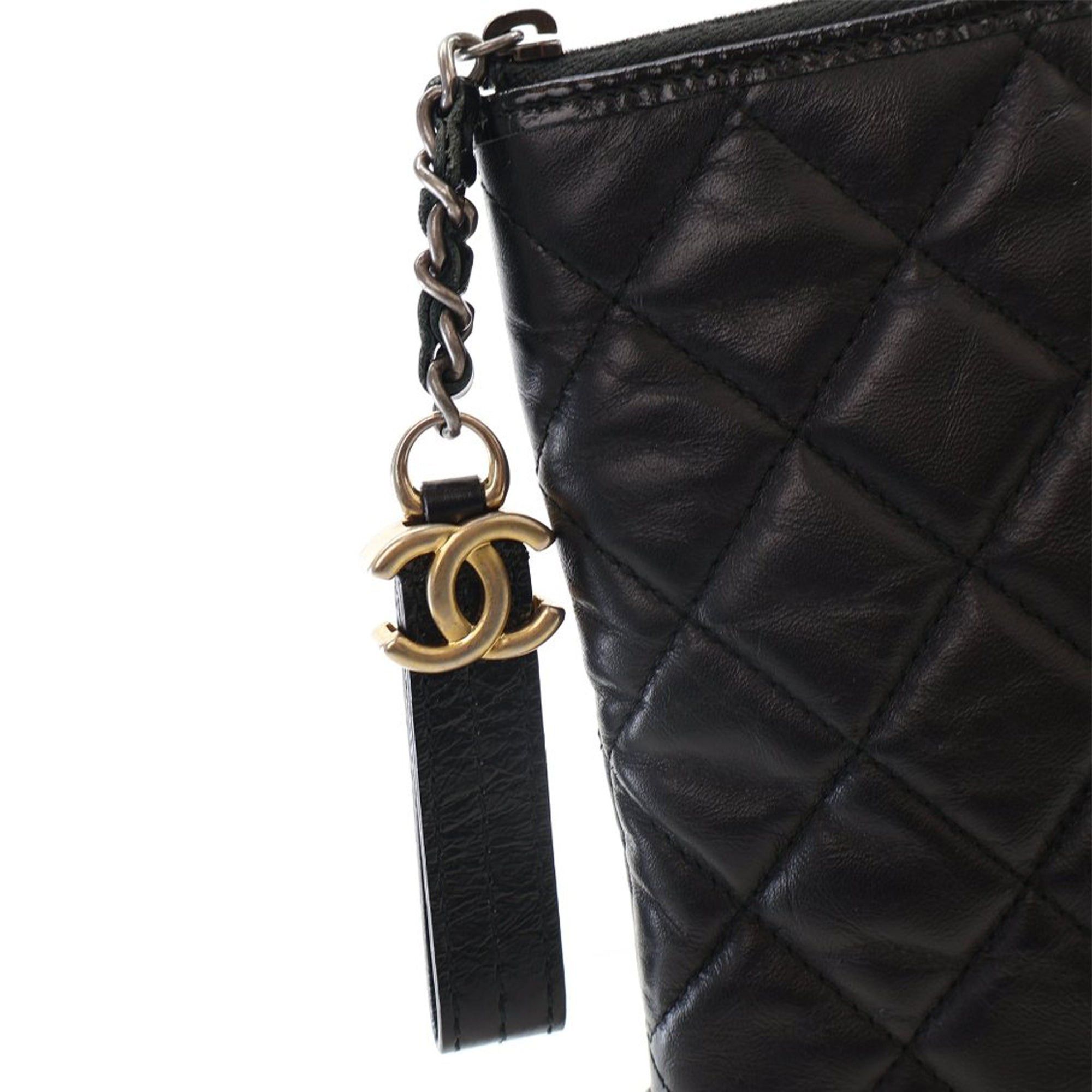 Chanel Chanel Medium Aged Calfskin Gabrielle O Case Clutch Black Size ONE SIZE - 7 Thumbnail