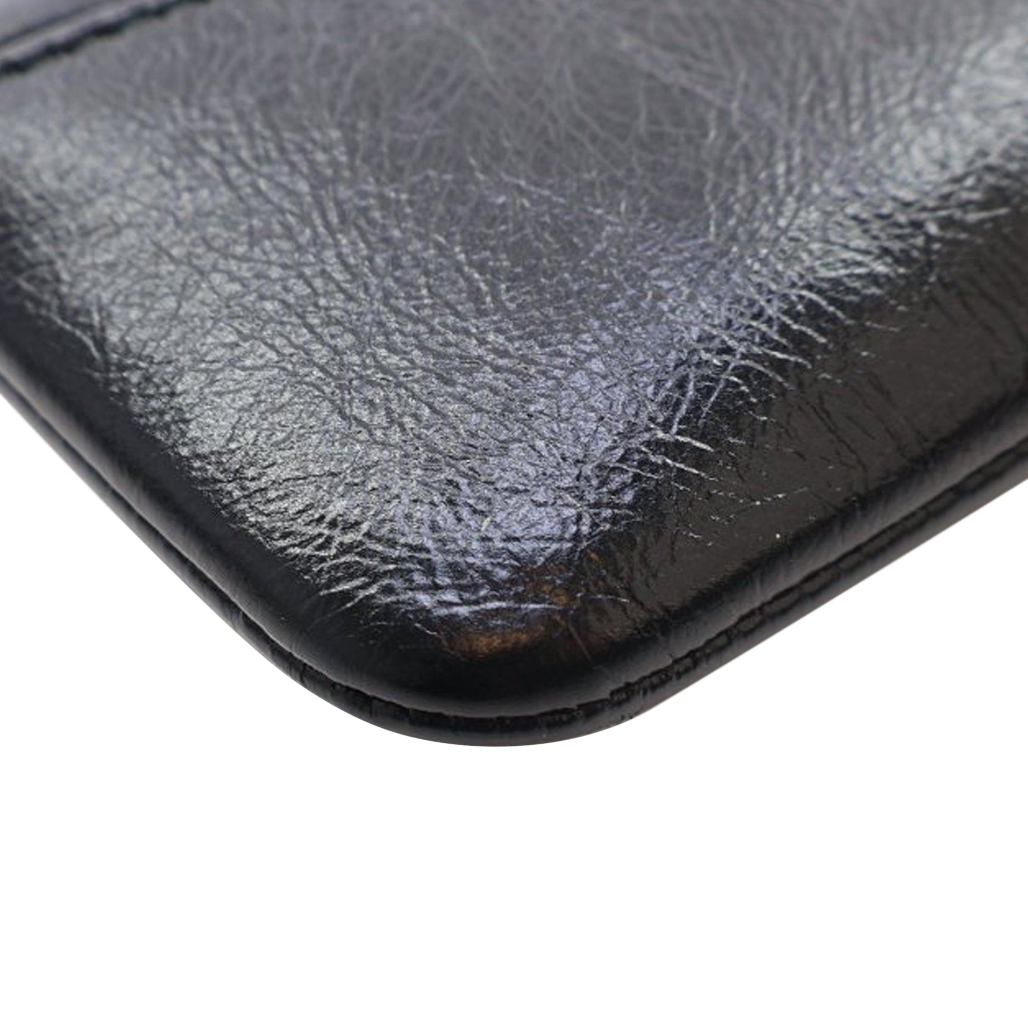 Chanel Chanel Medium Aged Calfskin Gabrielle O Case Clutch Black Size ONE SIZE - 10 Thumbnail