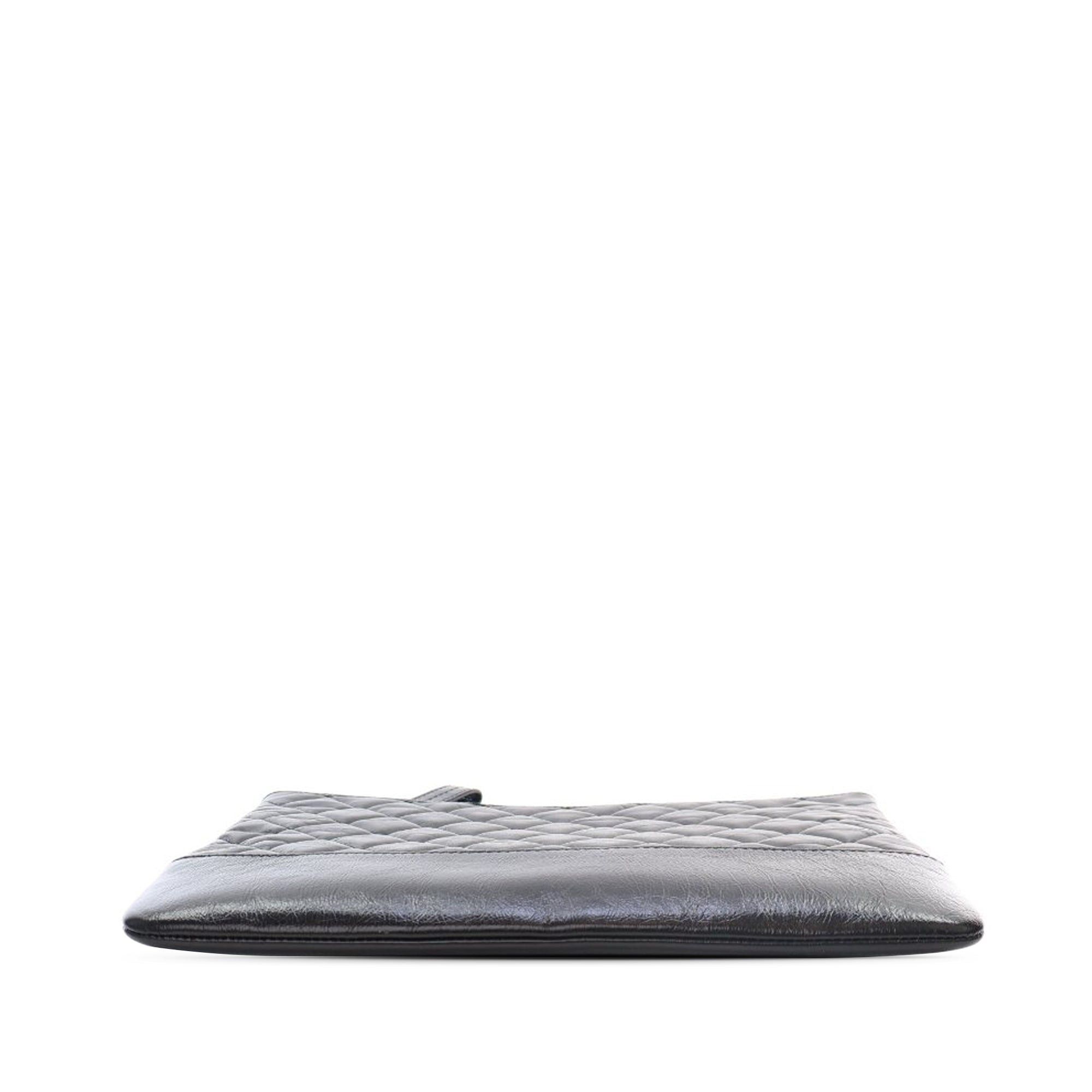 Chanel Chanel Medium Aged Calfskin Gabrielle O Case Clutch Black Size ONE SIZE - 3 Thumbnail