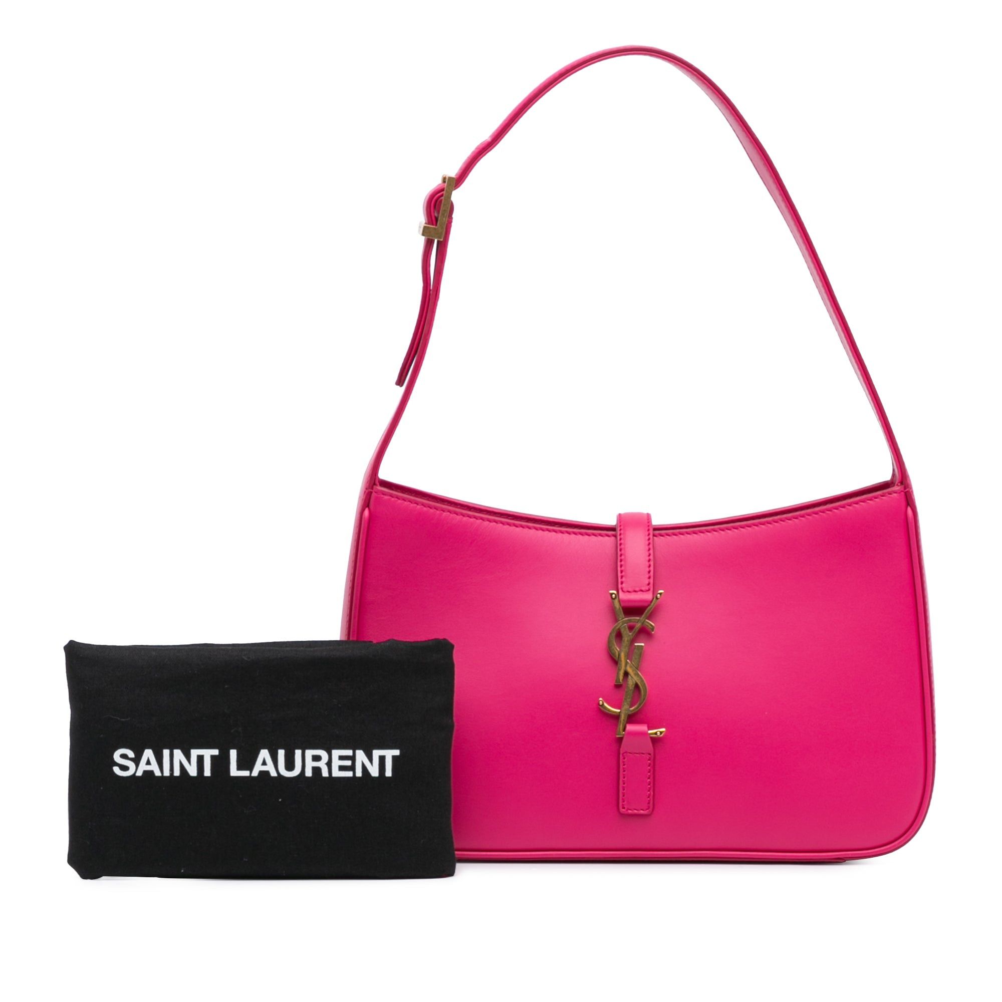 Saint Laurent Paris Saint Laurent Leather Le 5 a 7 Shoulder Bag Pink Size ONE SIZE - 10 Thumbnail