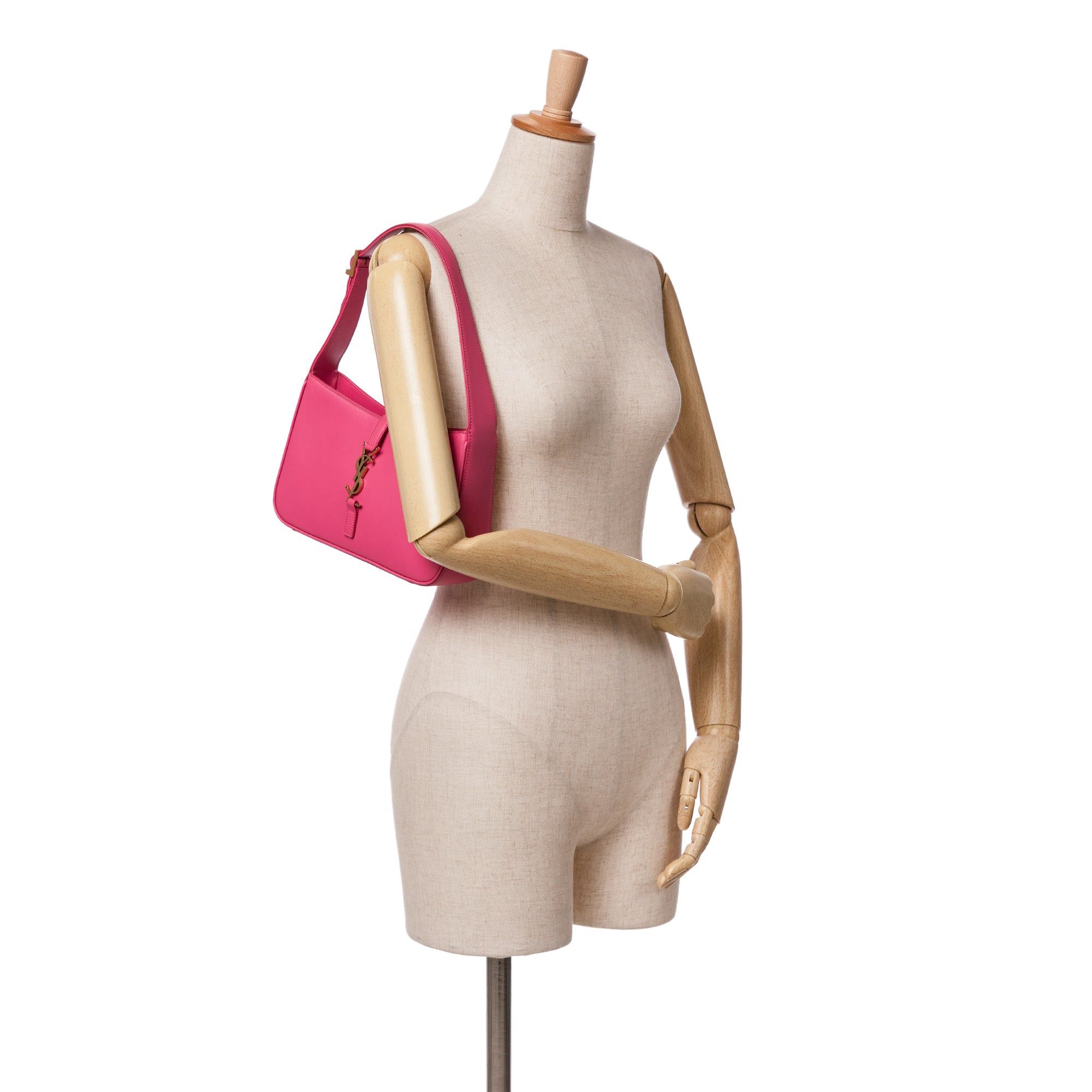 Saint Laurent Paris Saint Laurent Leather Le 5 a 7 Shoulder Bag Pink Size ONE SIZE - 9 Thumbnail