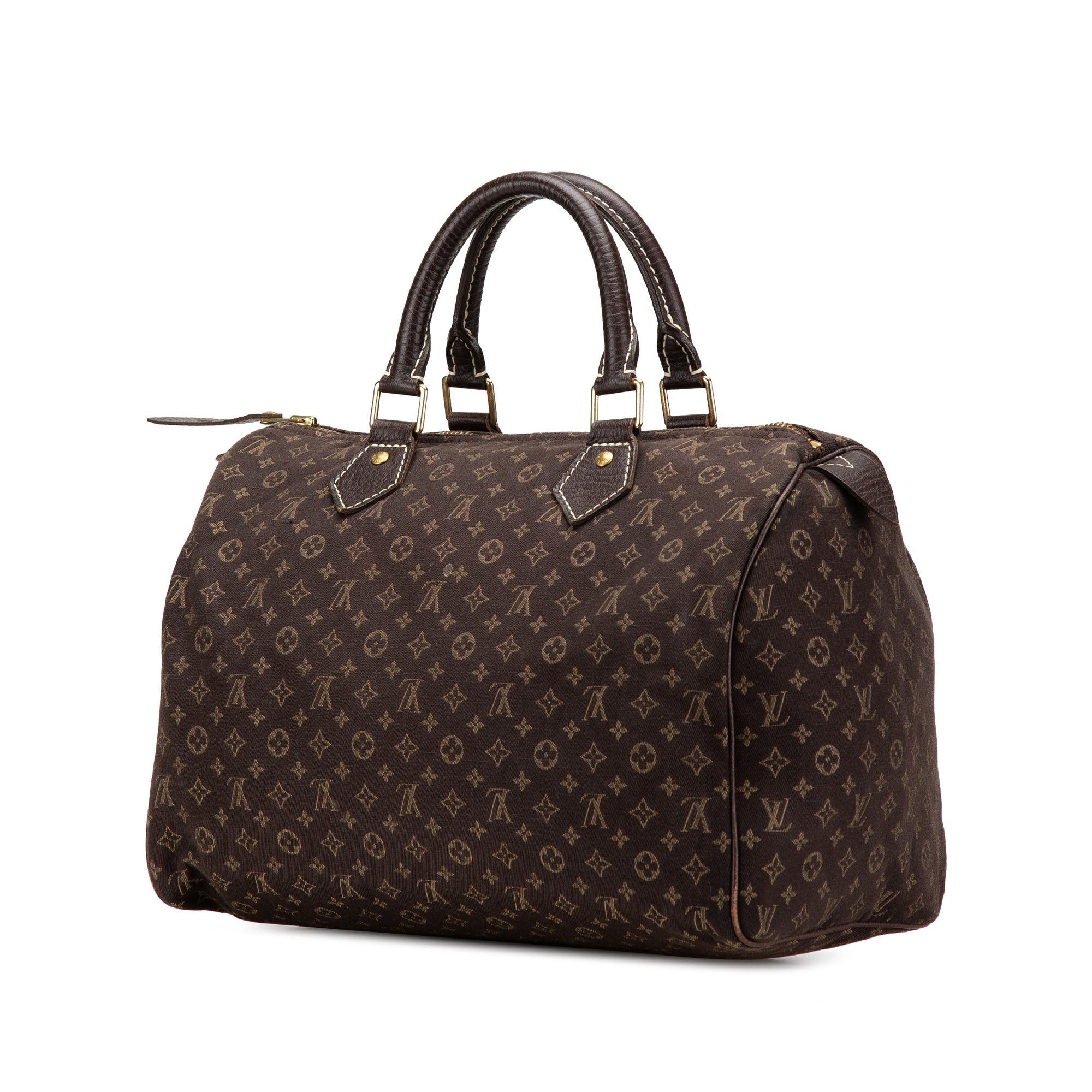 Louis Vuitton Louis Vuitton Monogram Mini Lin Speedy 30 Brown Size ONE SIZE - 2 Thumbnail